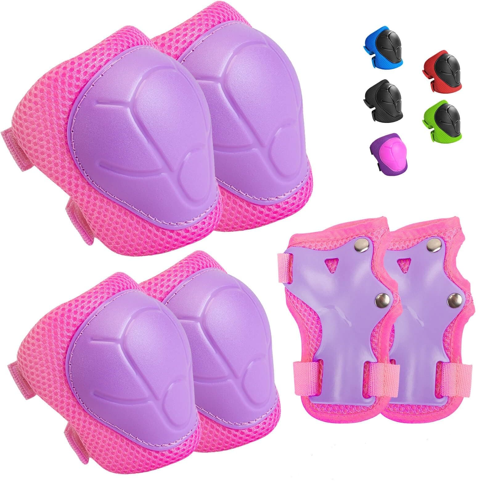 Wemfg Kids Protective Gear Set Knee Pads for Kids 3-14 Years Toddler Knee and Elbow Pads with Wrist Guards 3 in 1 for Skating Cycling Bike Rollerblading Scooter