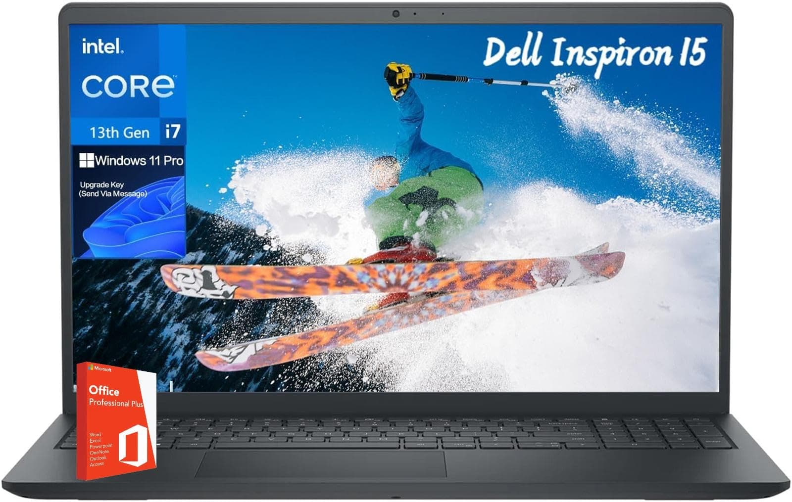 Dell Inspiron 15 3530 Touchscreen Laptop for Business, 10 Cores Intel i7-1355U, 15.6 Inch FHD Laptop with Microsoft Office Pro 2024 Lifetime License, 32GB RAM, 2TB SSD, Wi-Fi 6, Webcam, Windows 11 Pro