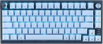 Corsair K65 Plus Wireless 75% RGB Hot-Swappable Mechanical Gaming Keyboard for Mac and iPad – Pre-Lubricated MLX Red v2 Linear Switches, Sound Dampening – QWERTY NA Layout – Glacier Blue