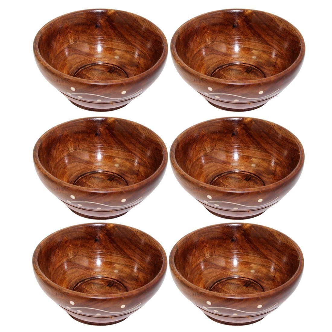 Worthy Shoppee Wood Serving Bowl Set (Brown_9.652 x 9.652 x 5.715 cm)