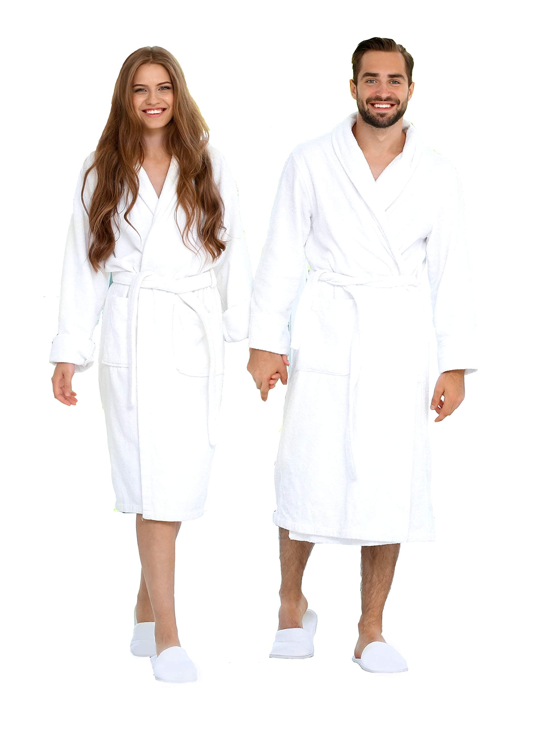 EcoLinen Luxury Bathrobe Towel Spa Robe Combed % Terry Cotton Organic Cloth for Men Women Lightweight Luxurious Cozy Unisex Hotel Robes, M-L
