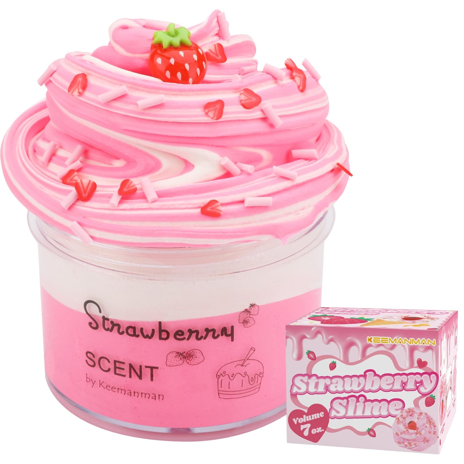 Strawberry Butter Slime, 7 oz. Scented Slime Kit Toys Cute Preppy Stuff for Girls Boys Kids, Cool Teen Girls Birthday Gifts Party Favors Stocking Stuffers