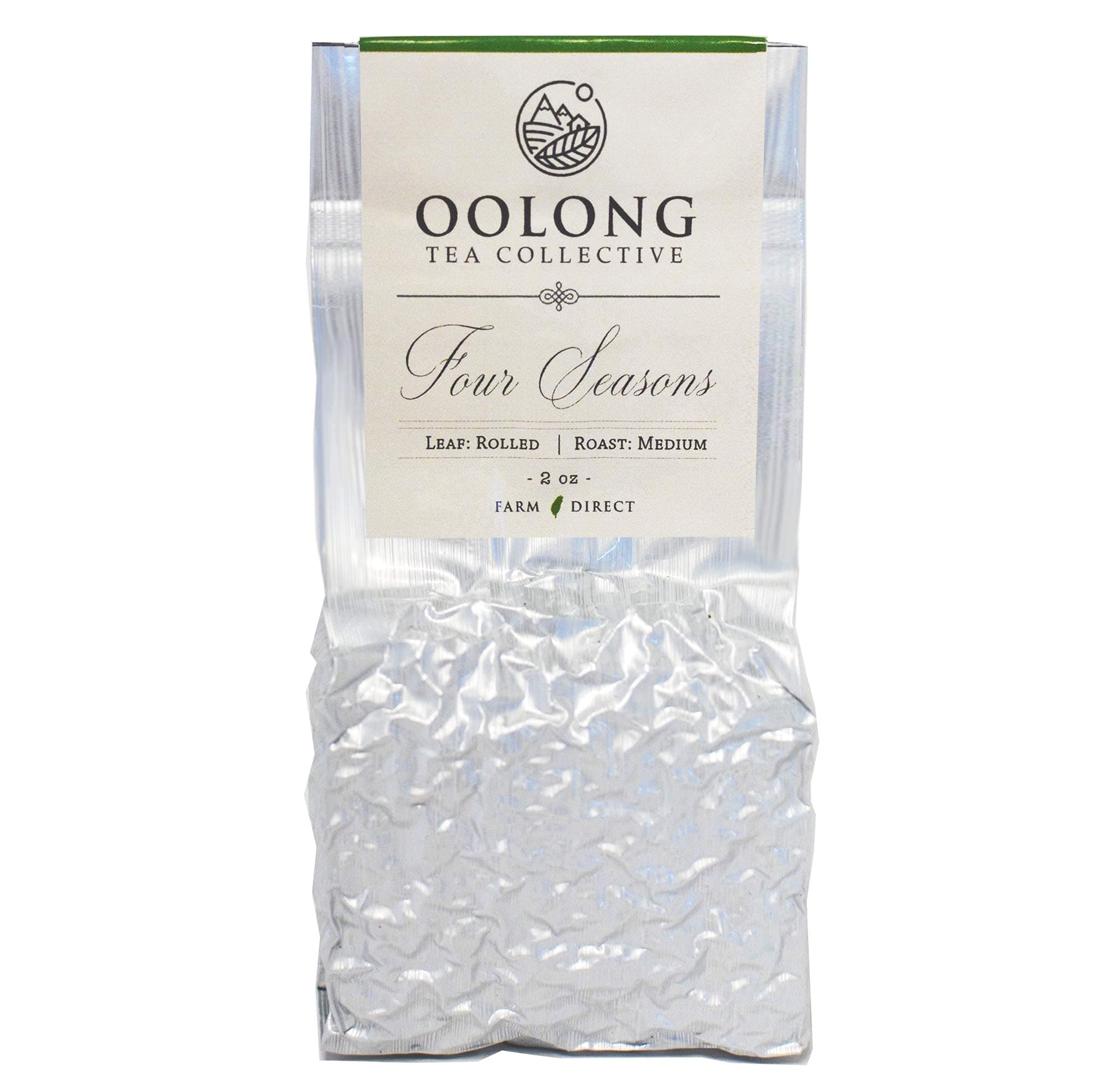 Roasted Four Seasons Oolong Tea - 2023 Fresh Harvest - No Added Flavors - 100% Natural Loose Leaf Tea from Taiwan - Tea Gift, Hot Tea, Iced Tea, Milk Tea - By Oolong Tea Collective (2oz)