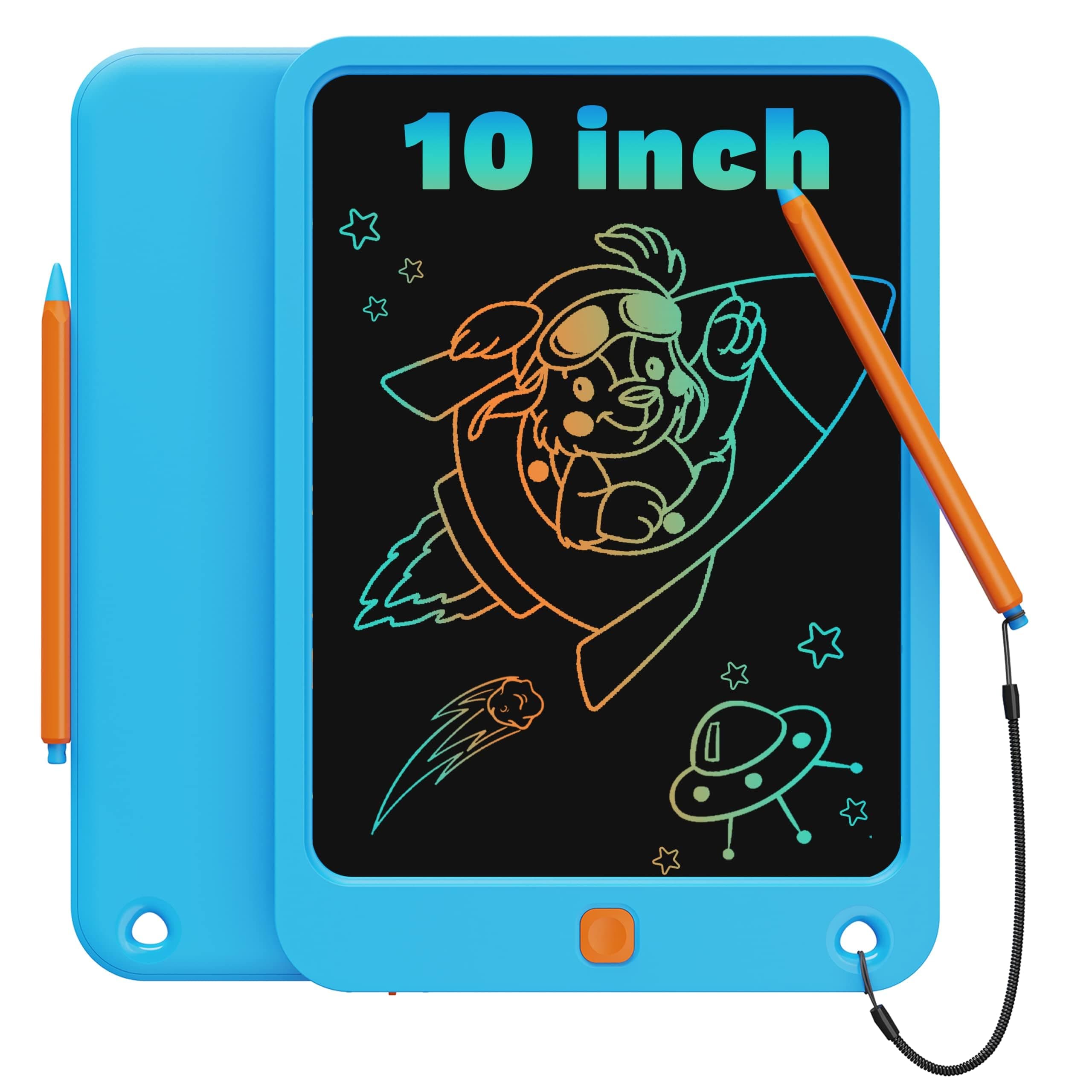 – LCD Writing Tablet Kids Toys, 10 inch Colorful Doodle Drawing Board Drawing Tablet, Kids Travel Learning Toys Birthday & Easter Gifts for 3 4 5 6 7 8 Years Old Boys Girls (Blue)