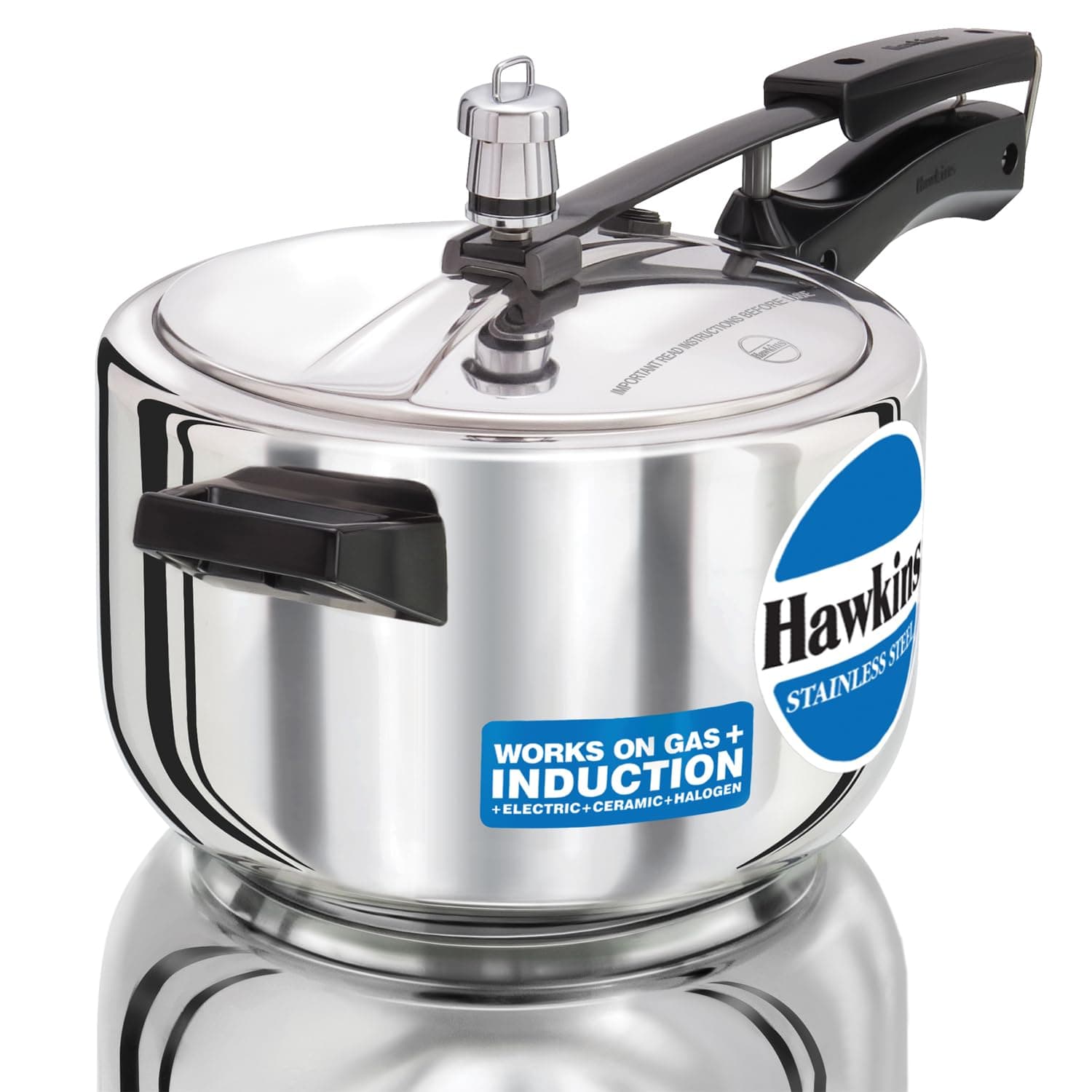 4 Litre Pressure Cooker, Stainless Steel Inner Lid Cooker, Induction Cooker, Silver (Hss40), 4 Liter