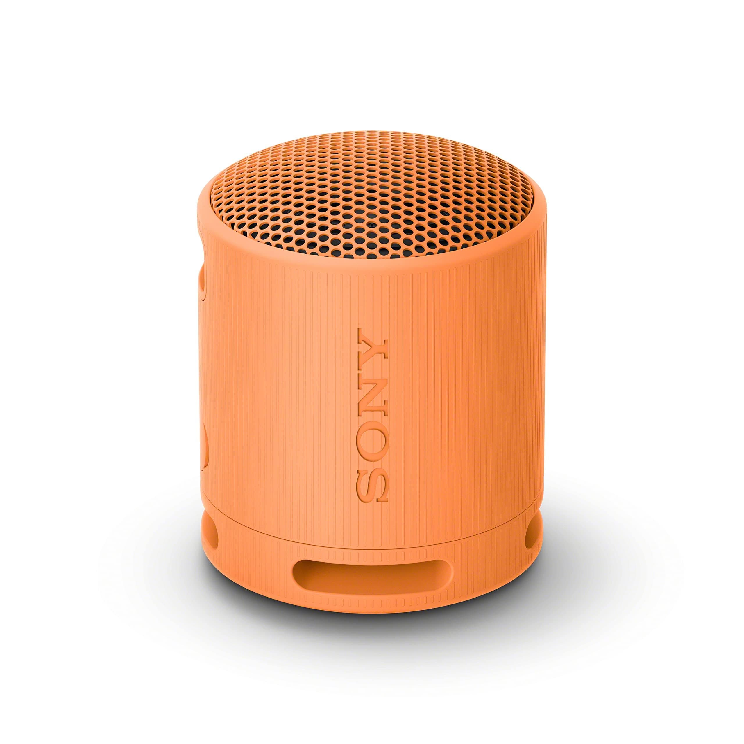 Sony SRS-XB100 Wireless Bluetooth Portable Lightweight Super-Compact Travel Speaker, Extra-Durable IP67 Waterproof & Dustproof, 16 Hrs Batt, Versatile Strap, Extra Bass & Hands-Free Calling-Orange