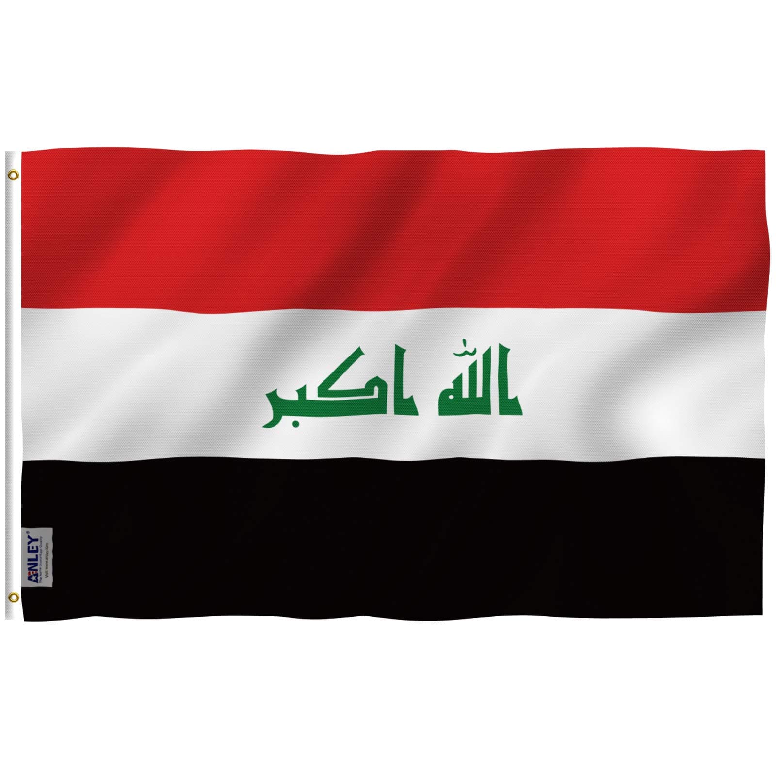 ANLEY Fly Breeze 3x5 Feet Iraq Flag - Vivid Color and UV Fade Resistant - Canvas Header and Double Stitched - Republic of Iraq Flags Polyester with Brass Grommets 3 X 5 Ft