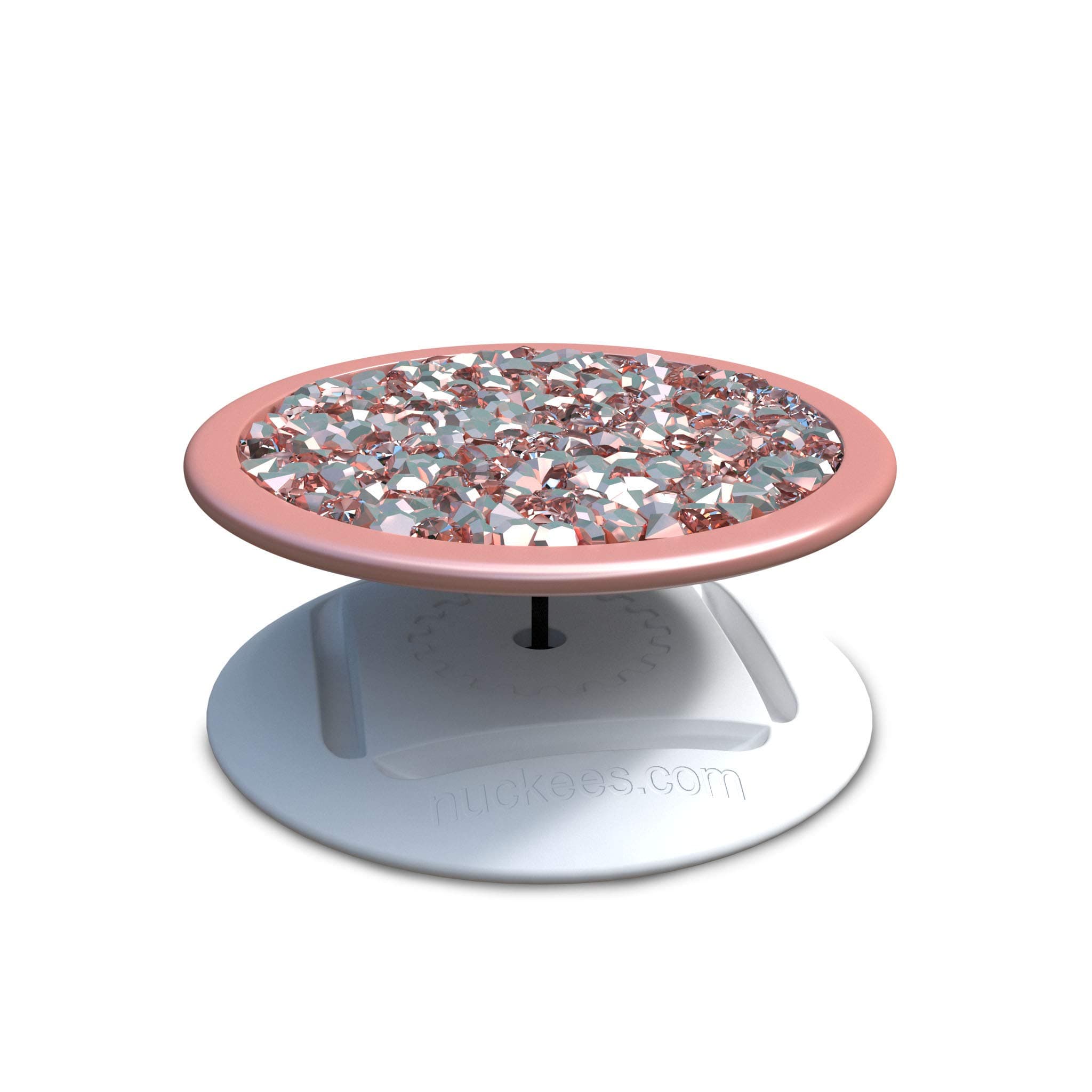 nuckees – The only Phone Grip & Stand with Collapsible Magnetic-Lock, 4-Way Horizontal and Vertical Stand and Patented SnugHug Technology to t Any Size Hand – Diamond Cluster Rose Gold
