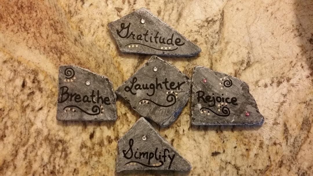 Inspirational painted rocks