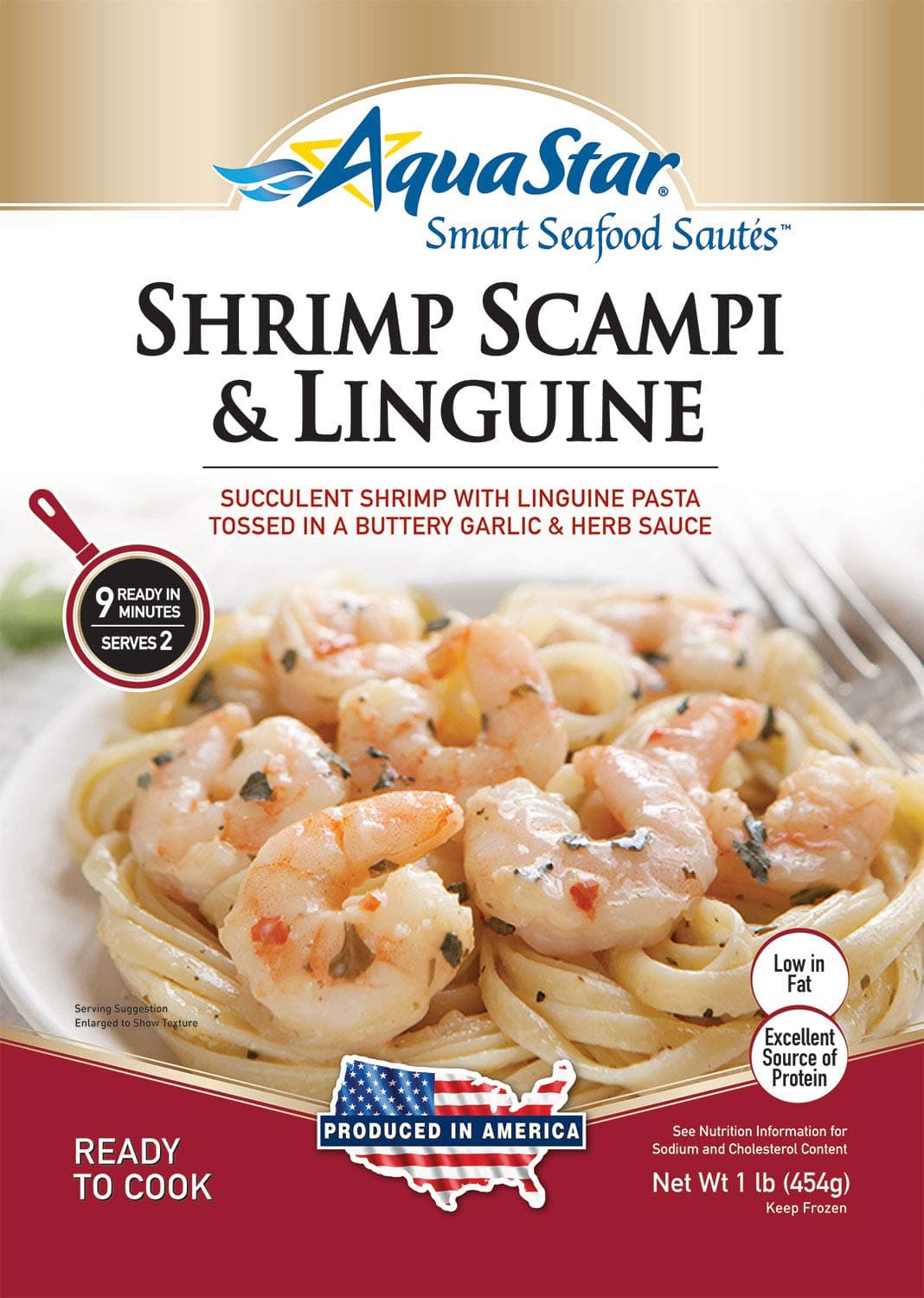 Aqua Star, Shrimp Scampi and Linguine Saute, 16 oz (Frozen)