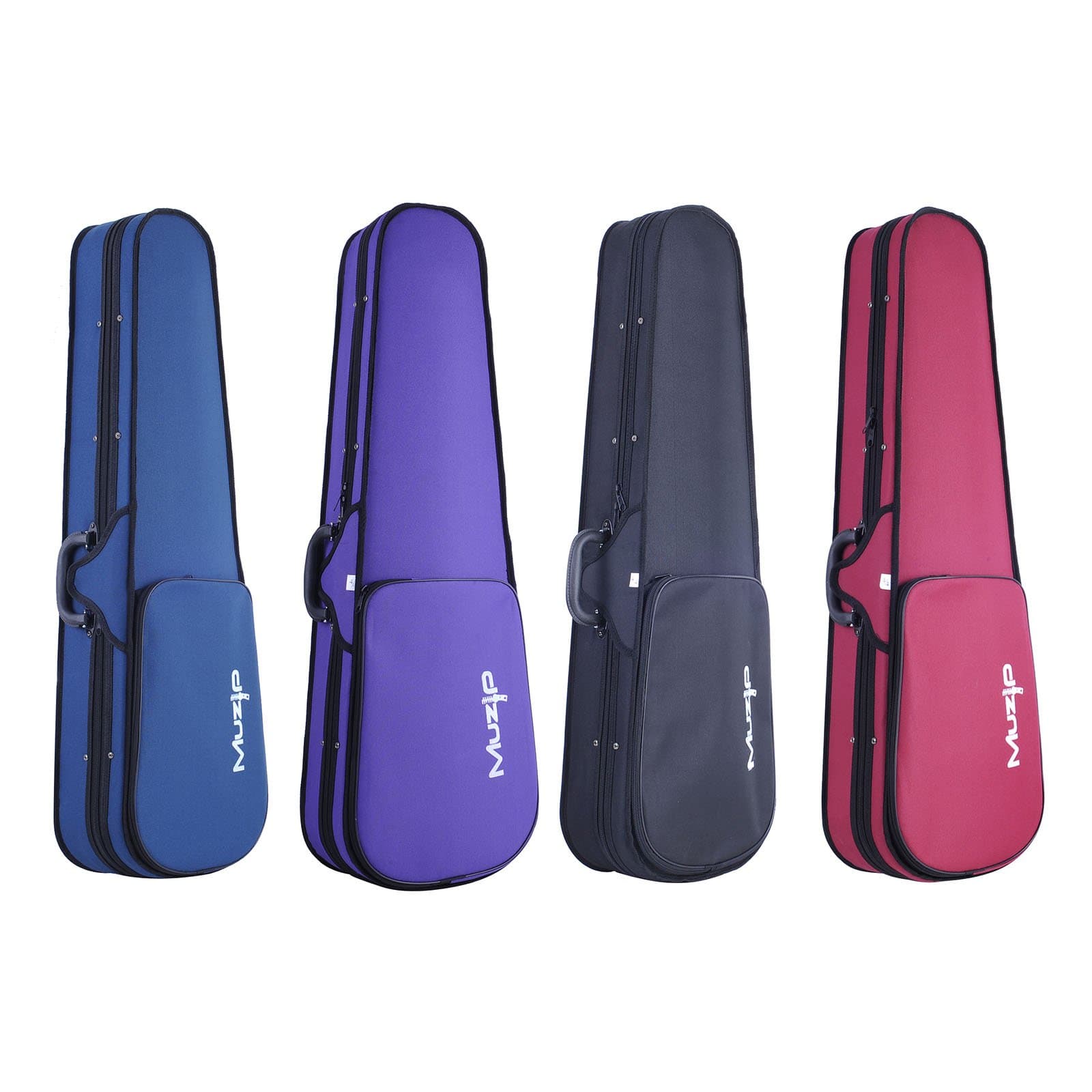 Muzip Full Size Violin Case 4/4 - Violin Hard Case Backpack Style - Lightweight Hard Carry Case (Black)