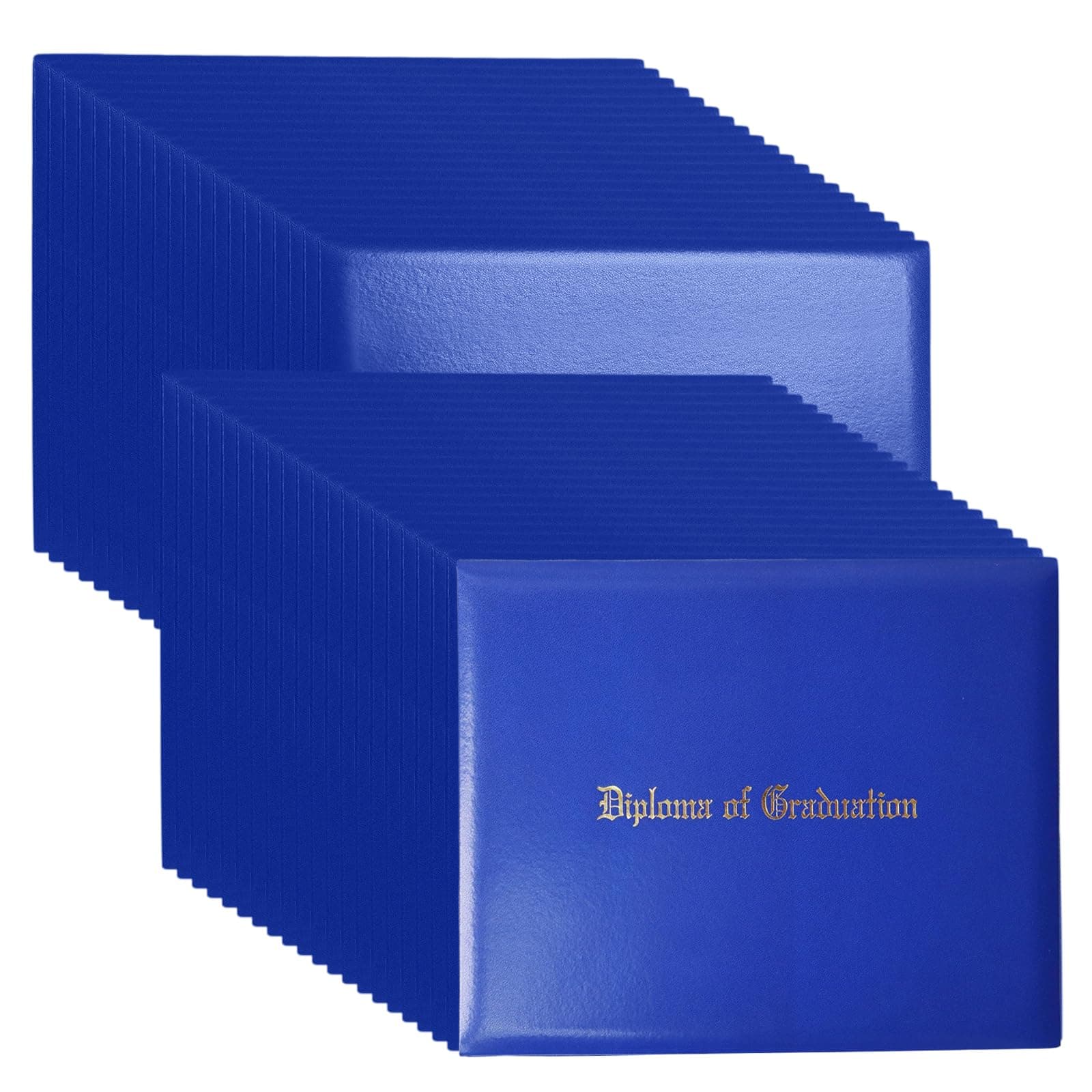 Happy Secret Imprinted Diploma Holder for Certificate 8.5"x11"Diploma Cover Smooth Leather(Royal Blue),40 Packs