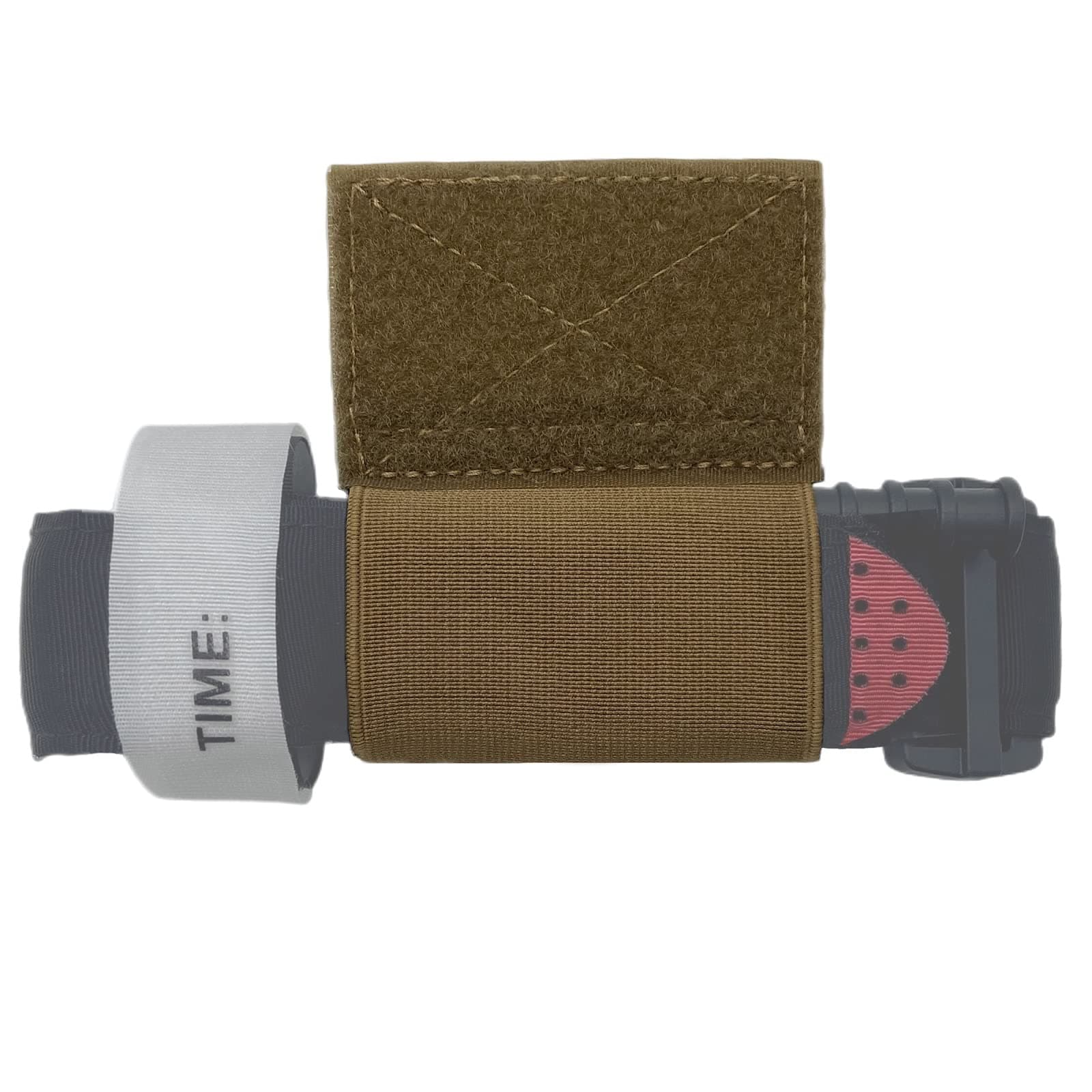 Elastic Tourniquet Holder with Hook & Loop Tourniquet Strap Storage Holster with Retention Loop for Duty Vest Chest Rig Tactical Competition Belt