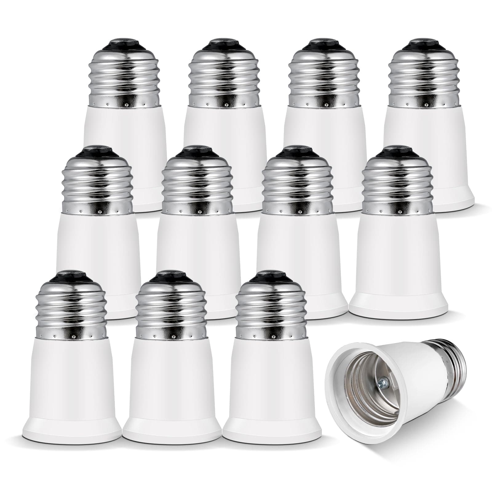 Light Socket Extender,E26 to E26 Medium Screw Bulb Socket Extension Adapter,Recessed Socket 1.2" Extensions,Light Cans Socket Extender Adapter