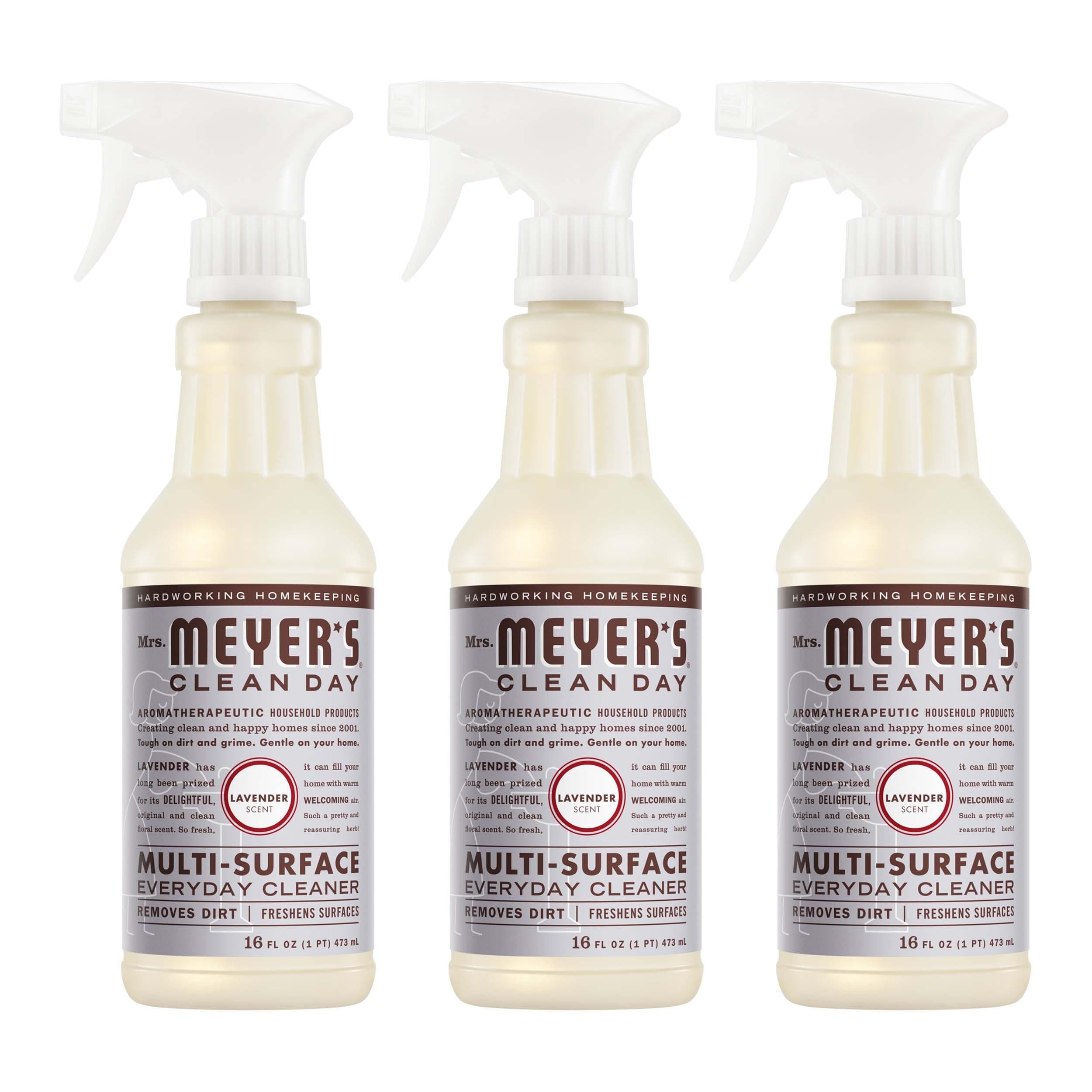 Mrs. MEYER'S Meyer s Clean Day Multi-Surface Everyday Cleaner, Lavender, 16 ounce bottle (Pack of 3)