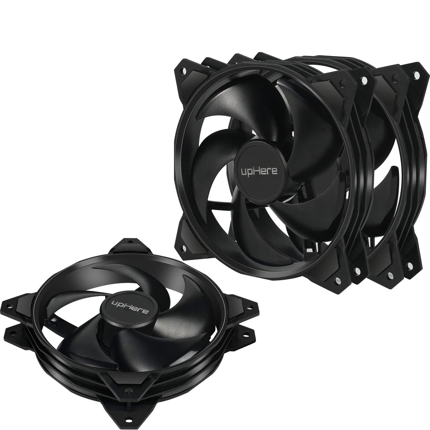 upHereLong Life Computer Case Fan 120mm Cooling Case Fan for Computer Cases Cooling Black 3-Pack,PF120BK3-3