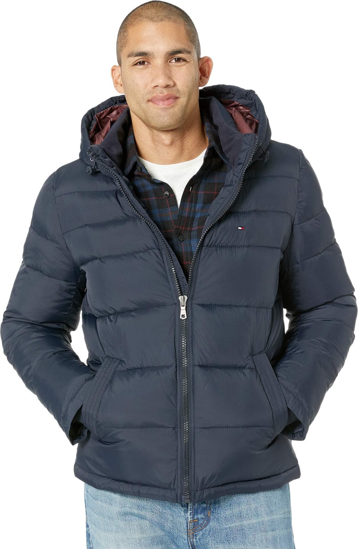 Men's Down Alternative Hooded Puffer Jacket (Standard and Big & Tall)