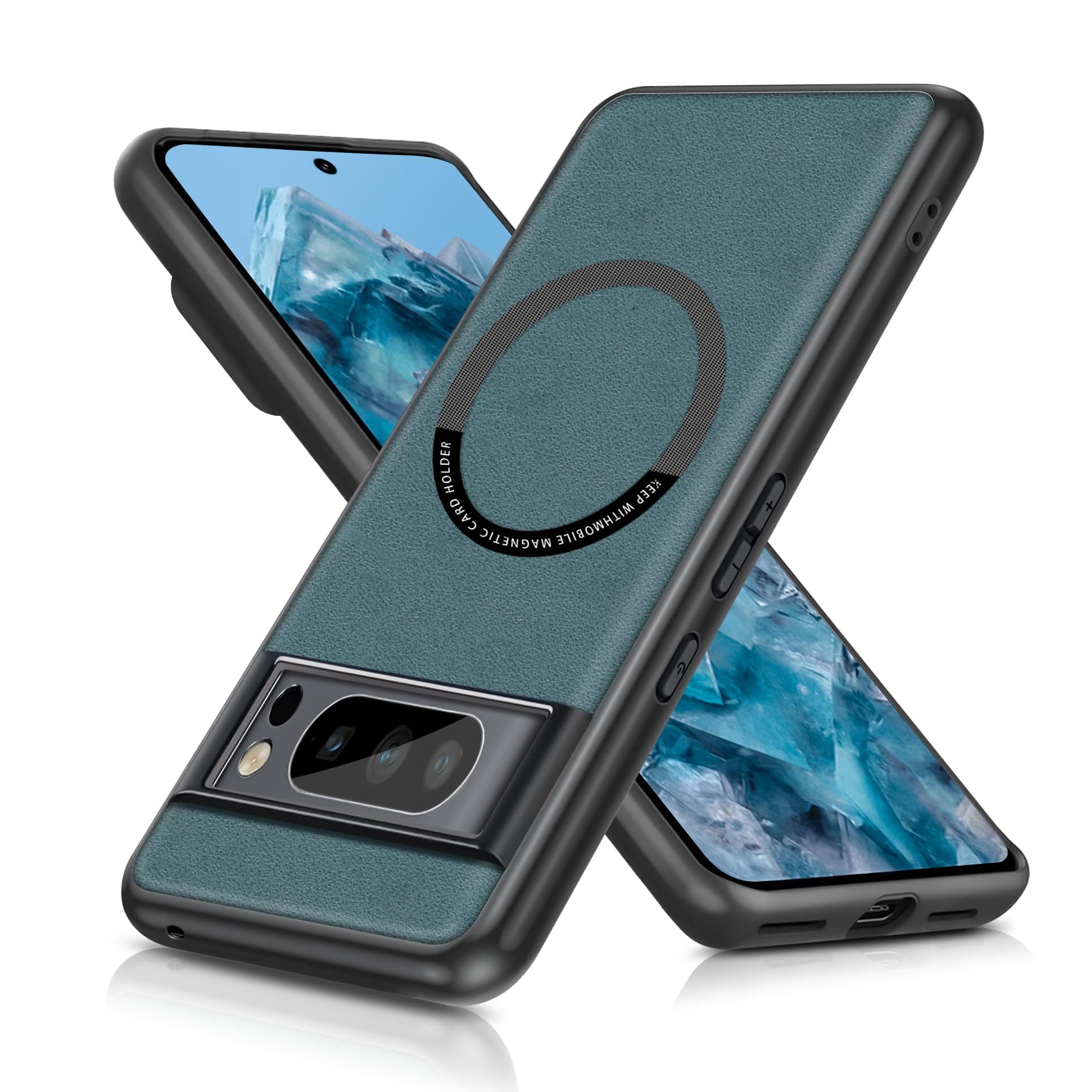 Lokyoo for Google Pixel 8 Pro Case, Dual Layer Shockproof with Hard PC Back, [Military Grade Drop Tested] [Strong Magnet Car Mount] Slim Full Protective Cover for Pixel 8-Green