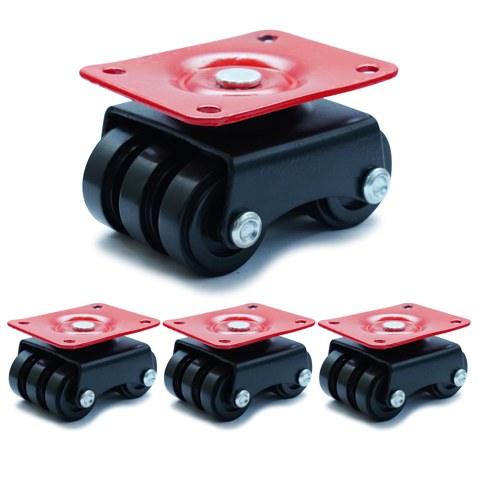 6 Wheel Caster Heavy Duty Roller for Furniture, Beds, Sofa, Table Counter - Upto 600 KG Load Capacity - Pack of 4