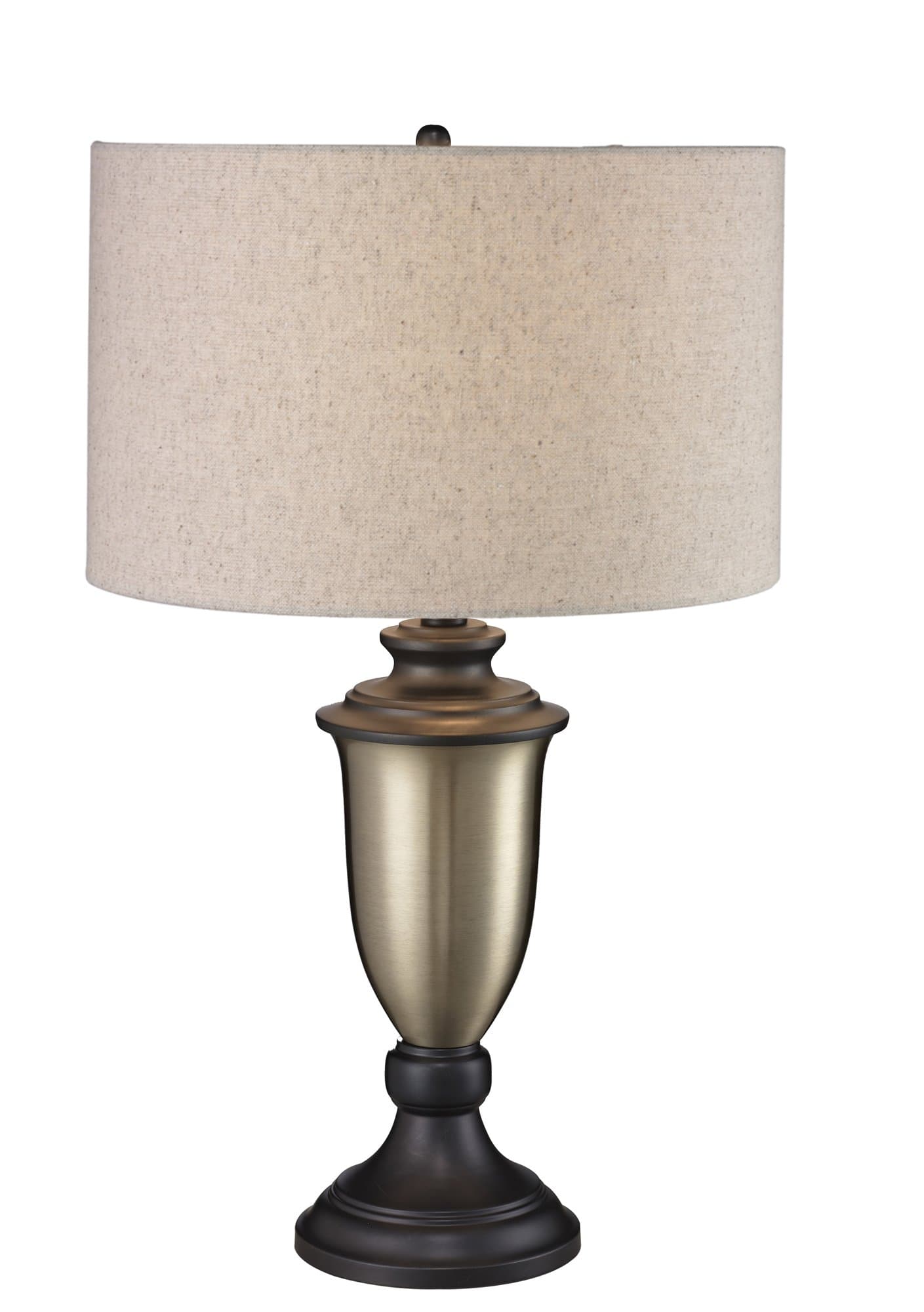 LUX1151 Chandeliers Sofia Table LAMP, Beige, Traditional, Dark Brushed Bronze & Antique Gold