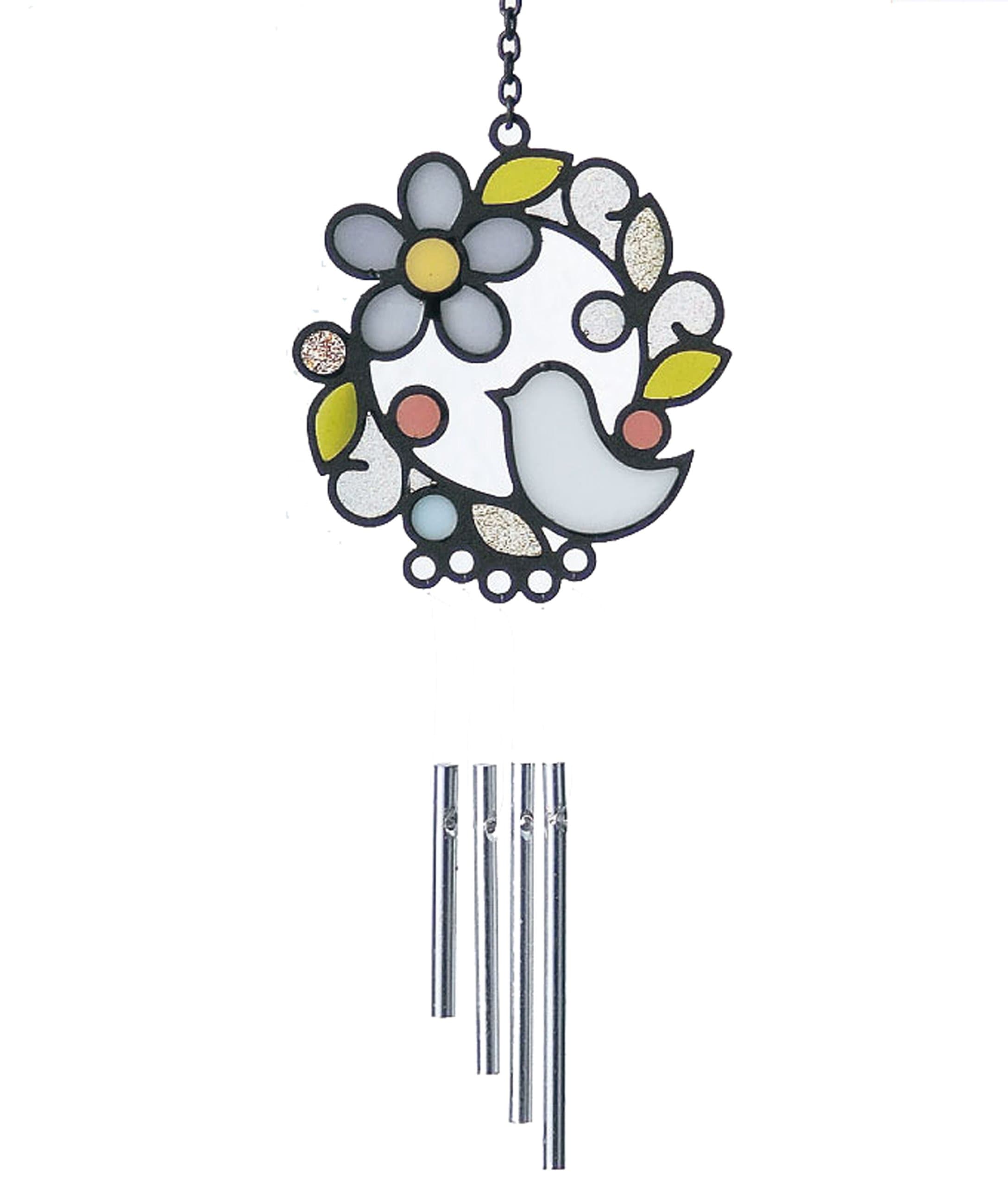 Stained glass wind cute Burietto window chime Bird lease 400551602