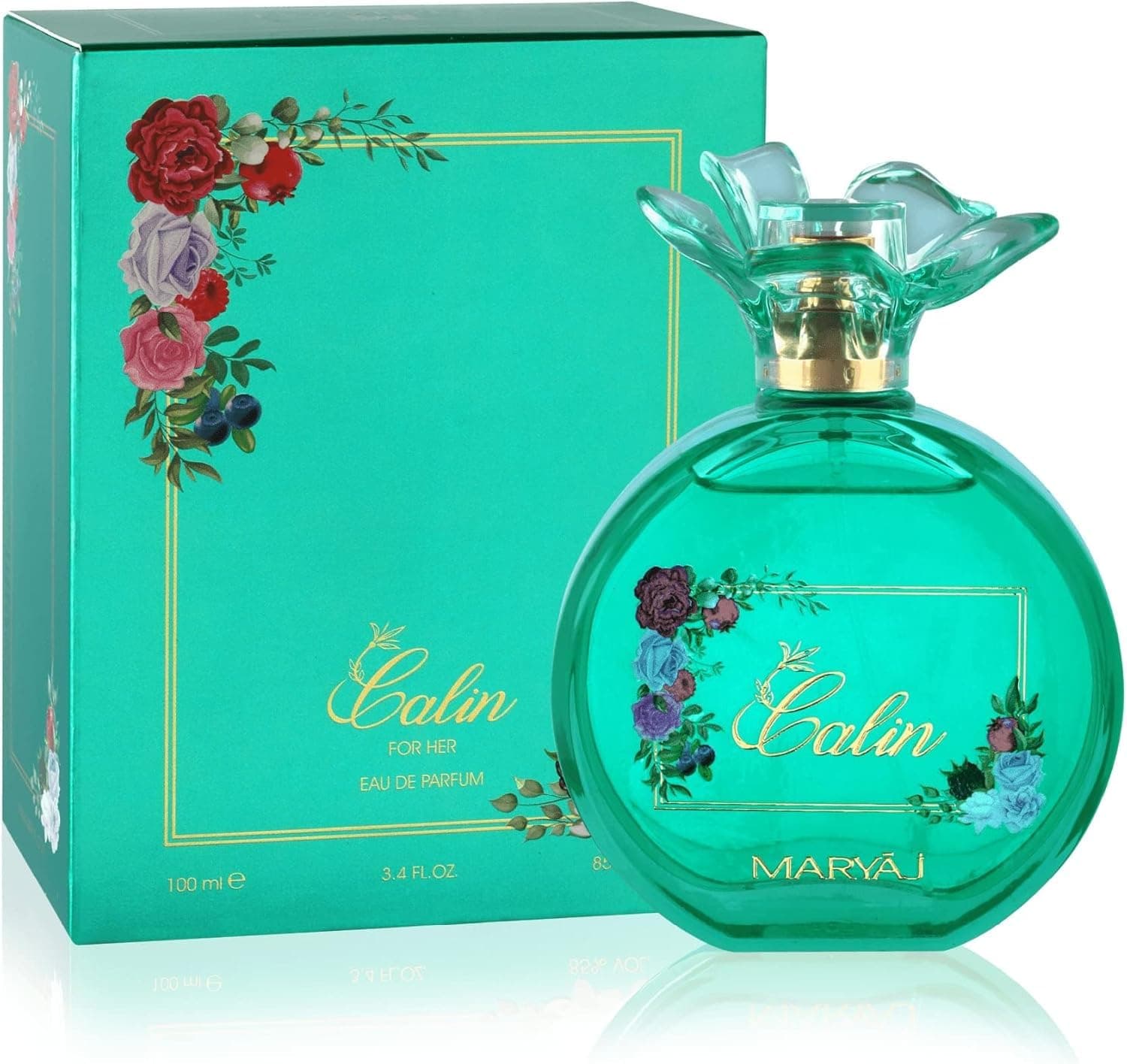 Calin 100ml Eau De Parfum by Maryaj Perfume For Women - Pomegranate Orchid Jasmine Sandalwood Scent - Fruity Flora Perfume