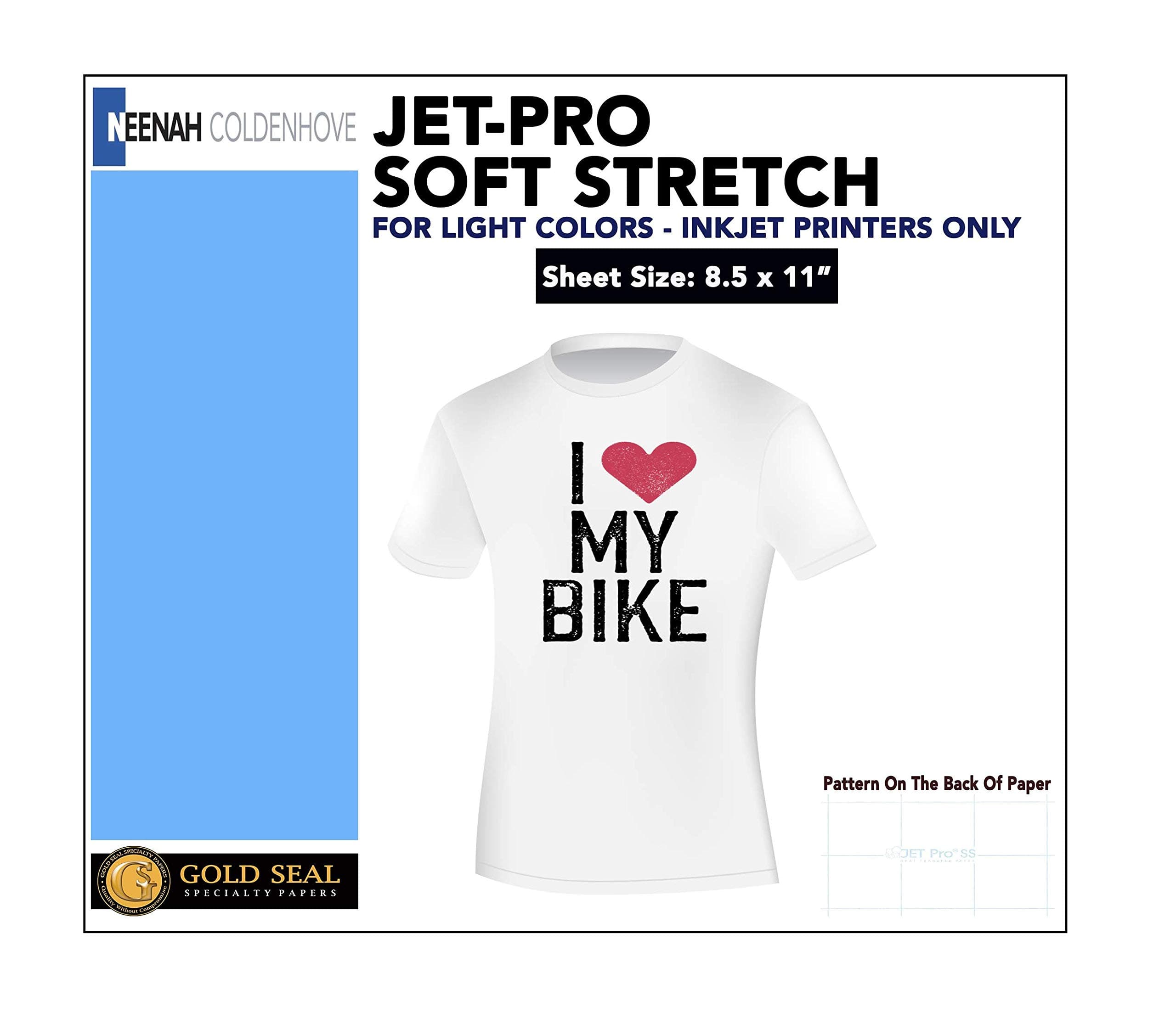 Iron ON Heat Transfer Paper Jet-PRO SS JETPRO SOFSTRETCH 8.5 X 11 Custom Pack 50 Sheets