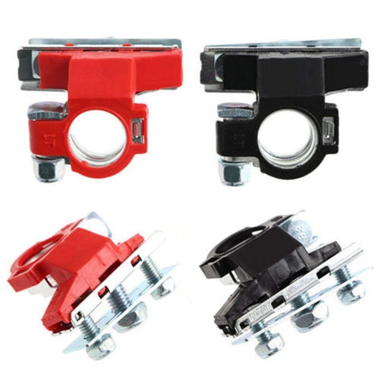 MoGeLie Car Battery Clamps 2 Car Battery Terminal Connector Top Post Positive Negative Heavy Duty Universal For cars (Color : As show)
