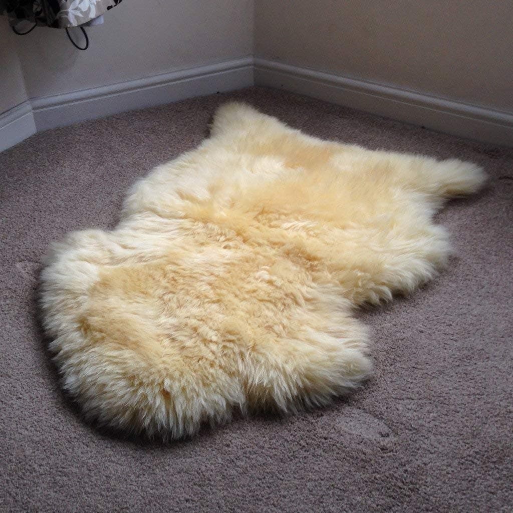 Genuine Australian Sheepskin Rug Single Pelt Champagne 2 x 3 ft in Sale Price