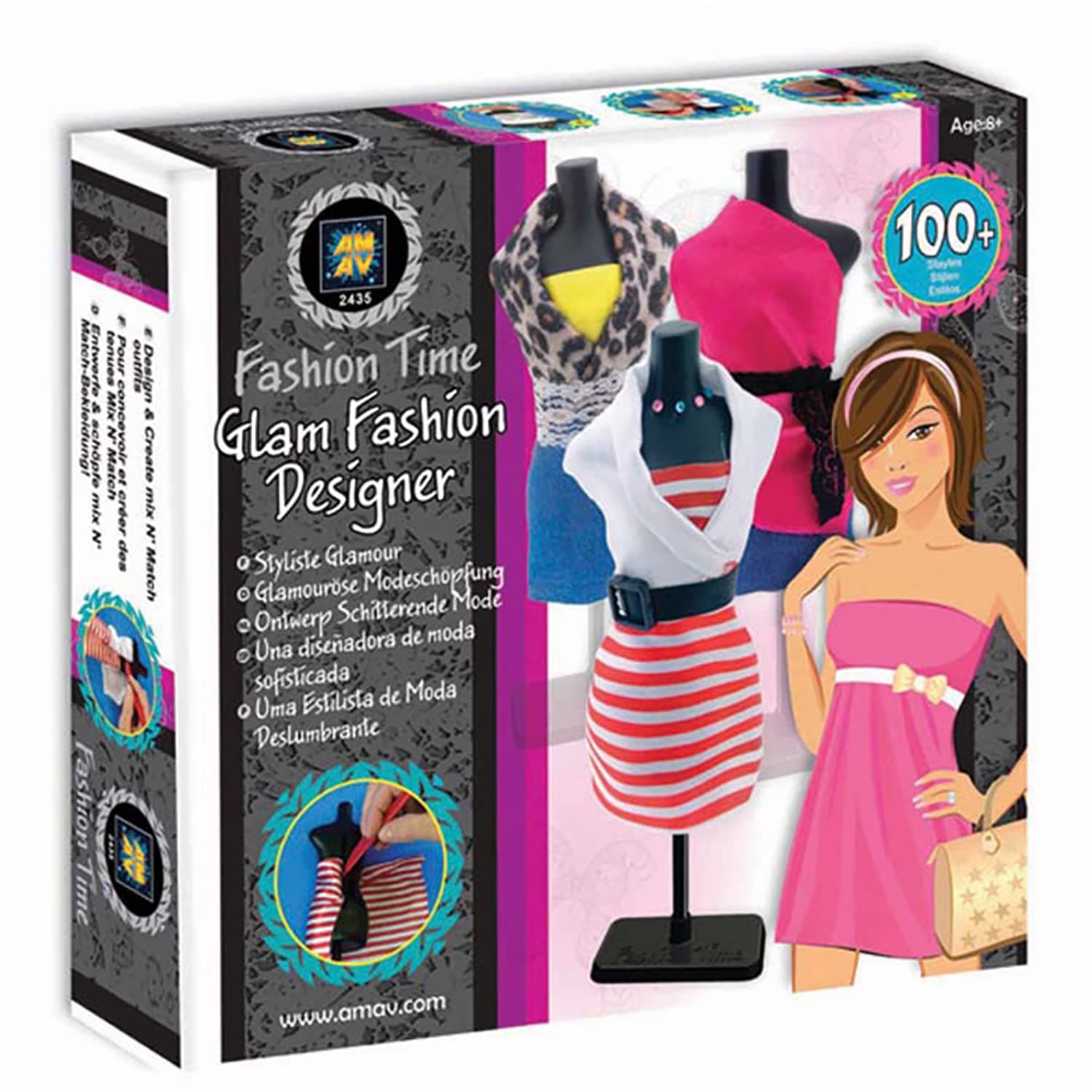 Mav Toys Fashion Time Glam Fashion Designer -DIY, Create Mix & Match Outfits & Fashion Creations - Easy to Use, No Cutting or Sewing - Sparks Creativity & Style for Fashion Lovers