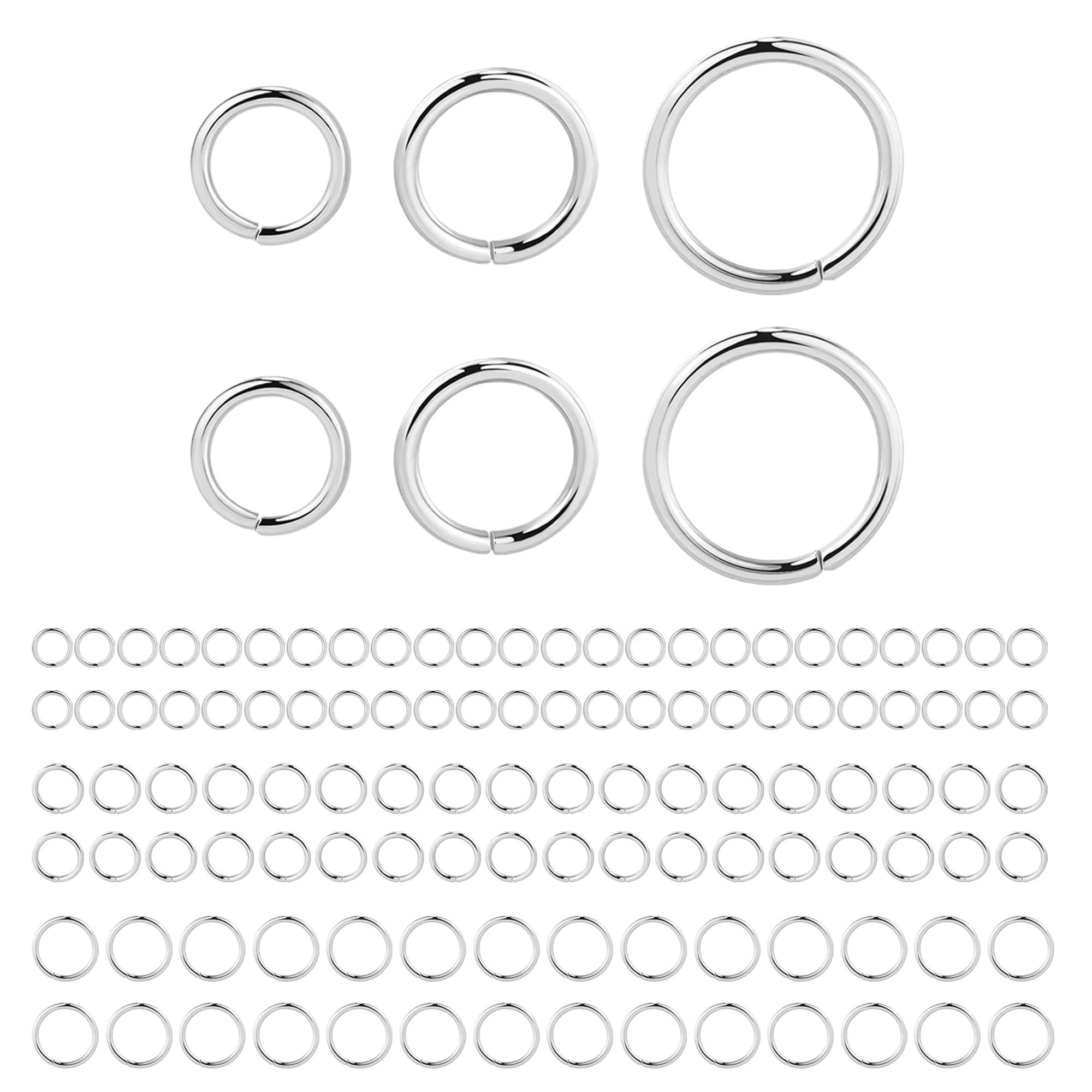 Sterling Silver Jump Rings for Jewelry Making 4mm 5mm 6mm 925 Sterling Silver Open Jump Rings for DIY（60 PCS）