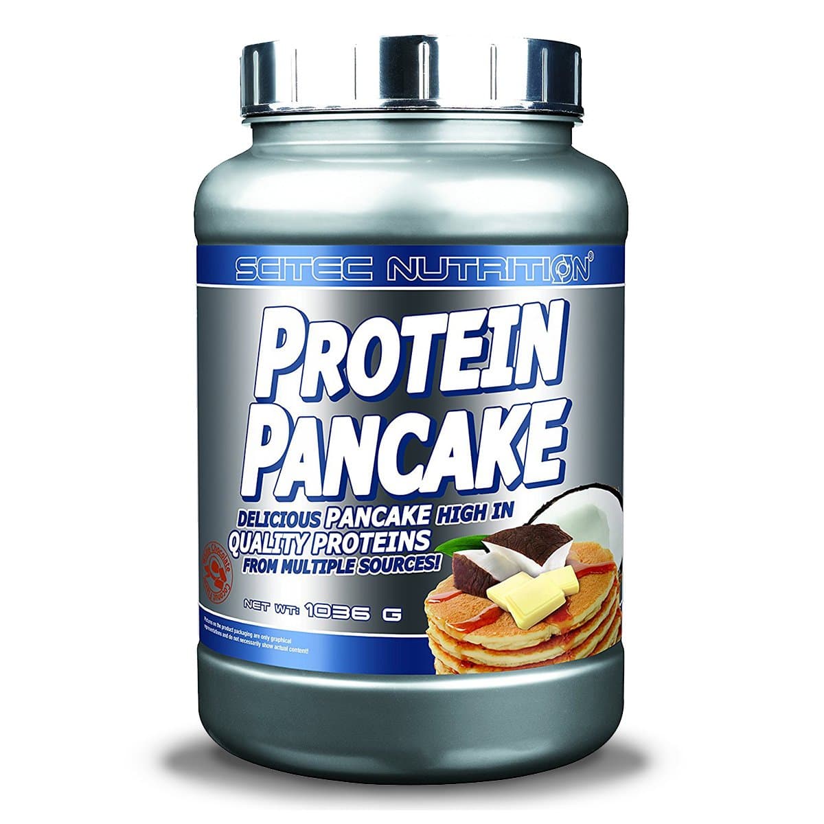 Protein Pancake â Delicious, Fiber-Rich Breakfast Alternative â Palm Oil-Free â Source of Dietary Fiber, 1036 g, White Chocolate-Coconut