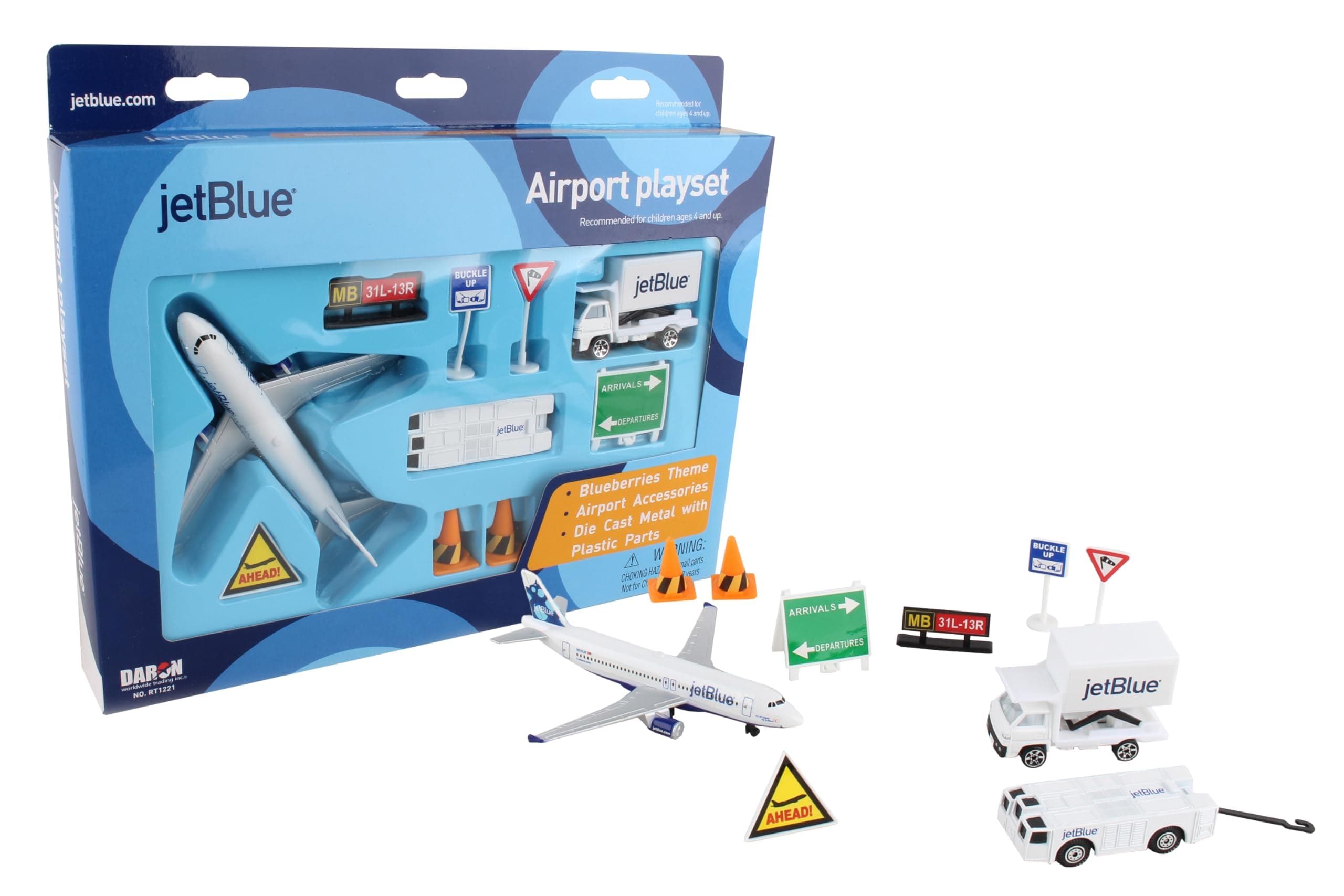 JetBlue Die-Cast Airport Playset (11 Pieces in set)