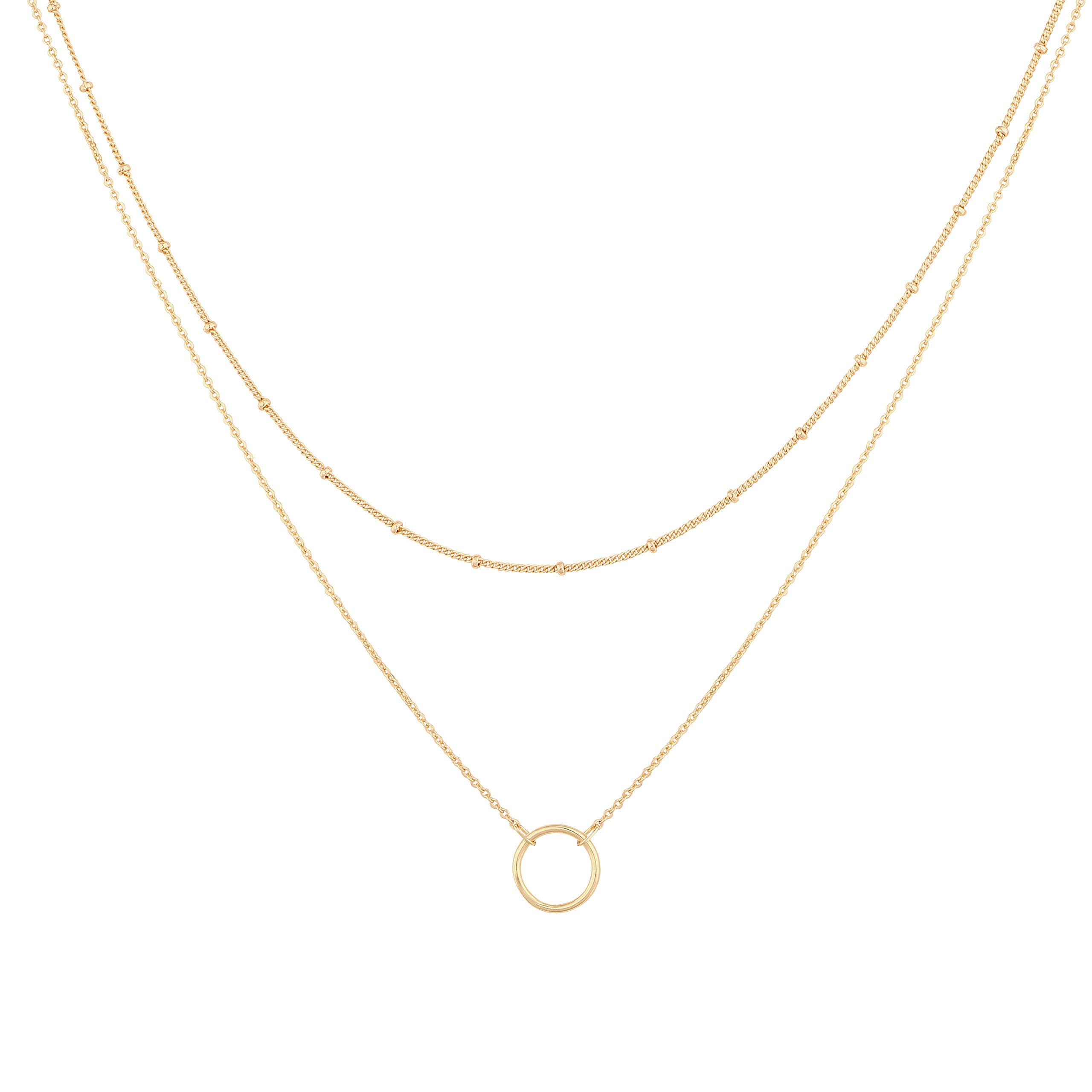 Layered Heart Necklace Pendant Handmade 18k Gold Plated Dainty Gold Choker Arrow Bar Layering Long Necklace for Women