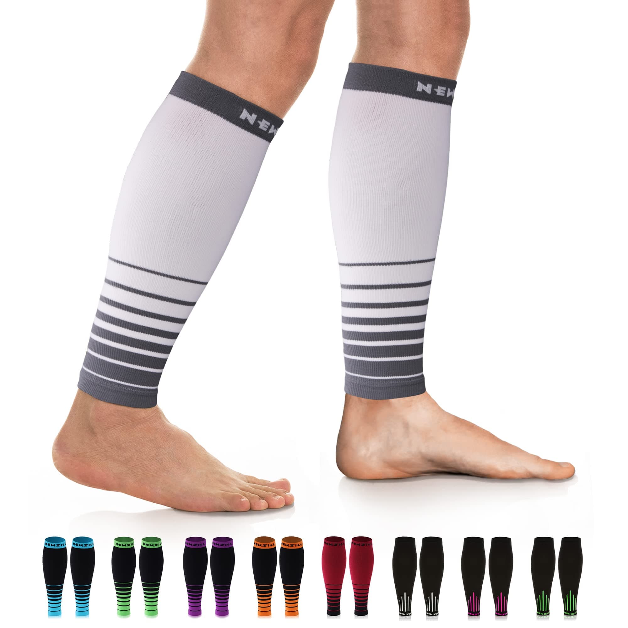 NEWZILL Compression Calf Sleeves (20-30mmHg) for Men & Women - Perfect Option to Our Compression Socks - for Running, Shin Splint, Medical, Travel, Nursing