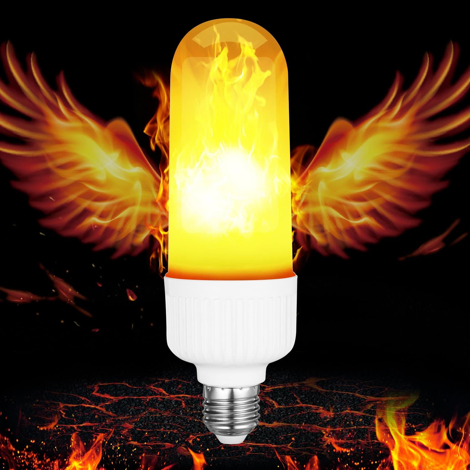 LED Flame Effect Light Bulb, FengNiao E27 LED Flickering Flame Light Bulbs Energy Saving Simulated Decorative Light Atmosphere Lamp for Home ,Garden ,Party, Bar, Christmas, Festival Decoration (2 Modes)