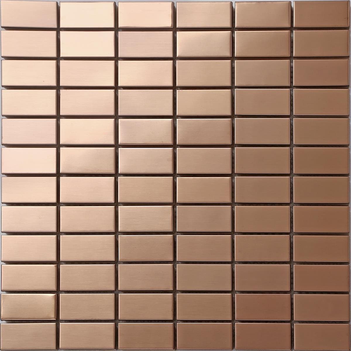 Grand Taps Copper effect Stainless Steel Mosaic Wall Tiles (MT0105) (11 Sheets)