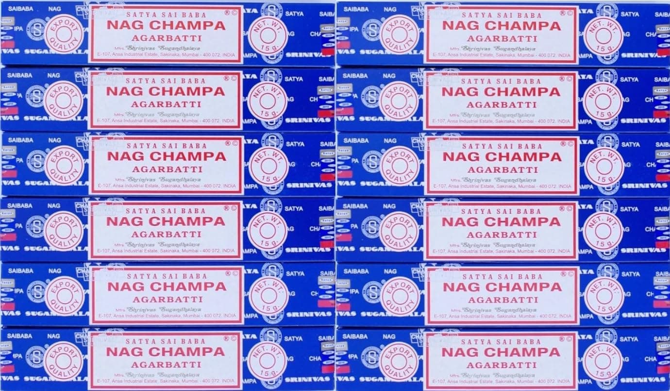 Satya Nag Champa Incense Sticks (15g x 12 packs)