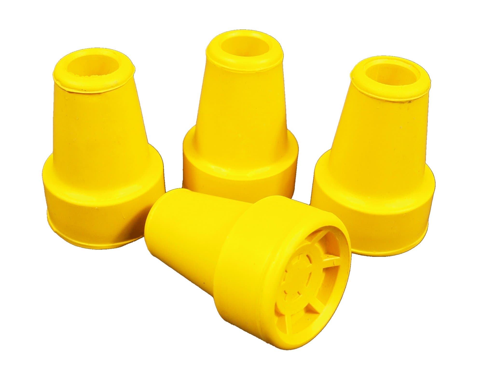 4 Yellow Ferrule/Suction Cap 16mm with Steel Reinforcement for Kowsky Crutches