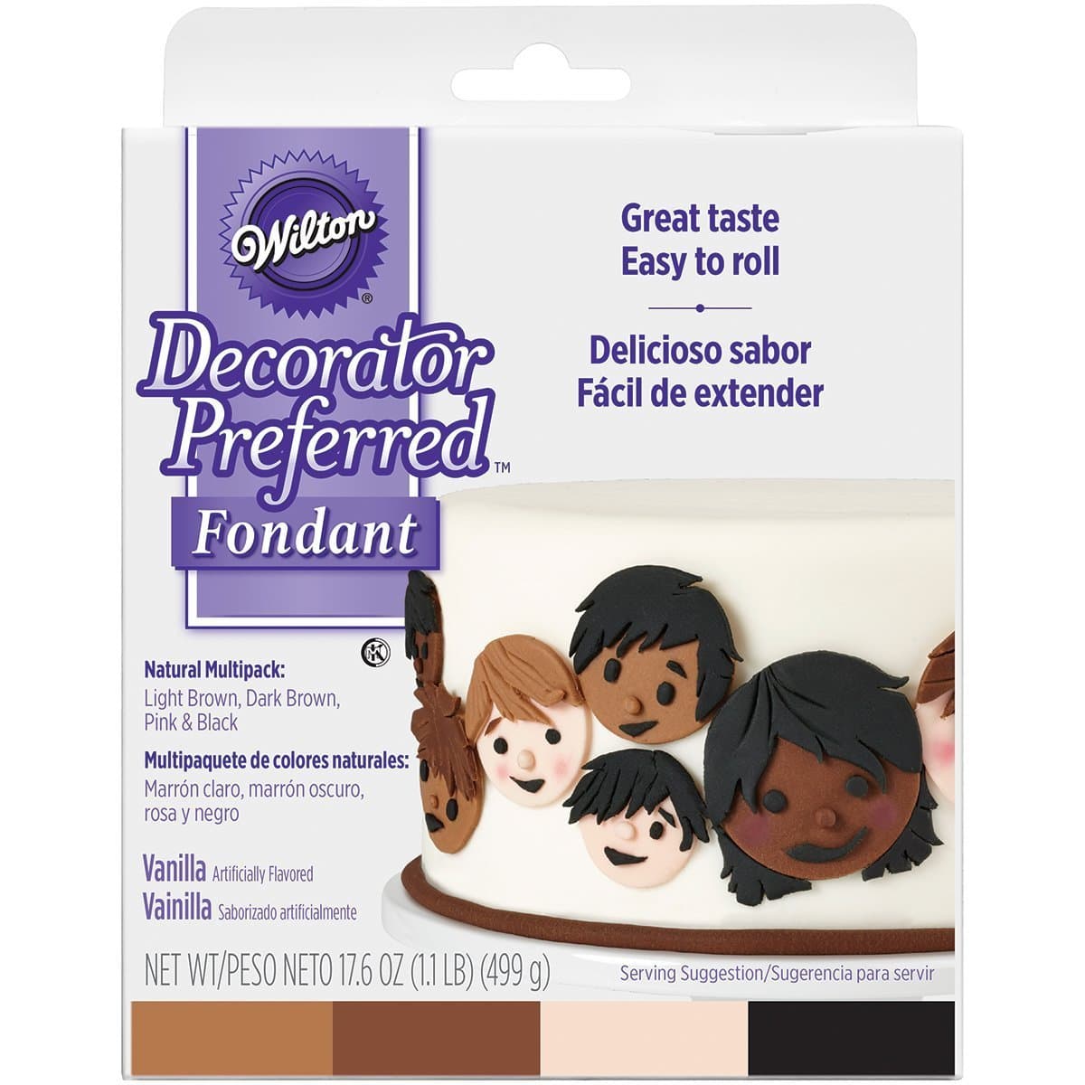 Wilton Decorator Preferred Fondant, Assorted, 4-Pack, Natural Skin Tone