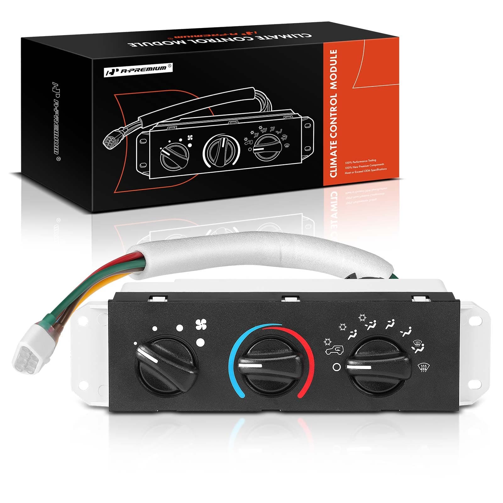 A-Premium HVAC Heater Climate Control Panel Compatible with Jeep Wrangler TJ 1999-2006 with AC - Replaces# 55037473AB