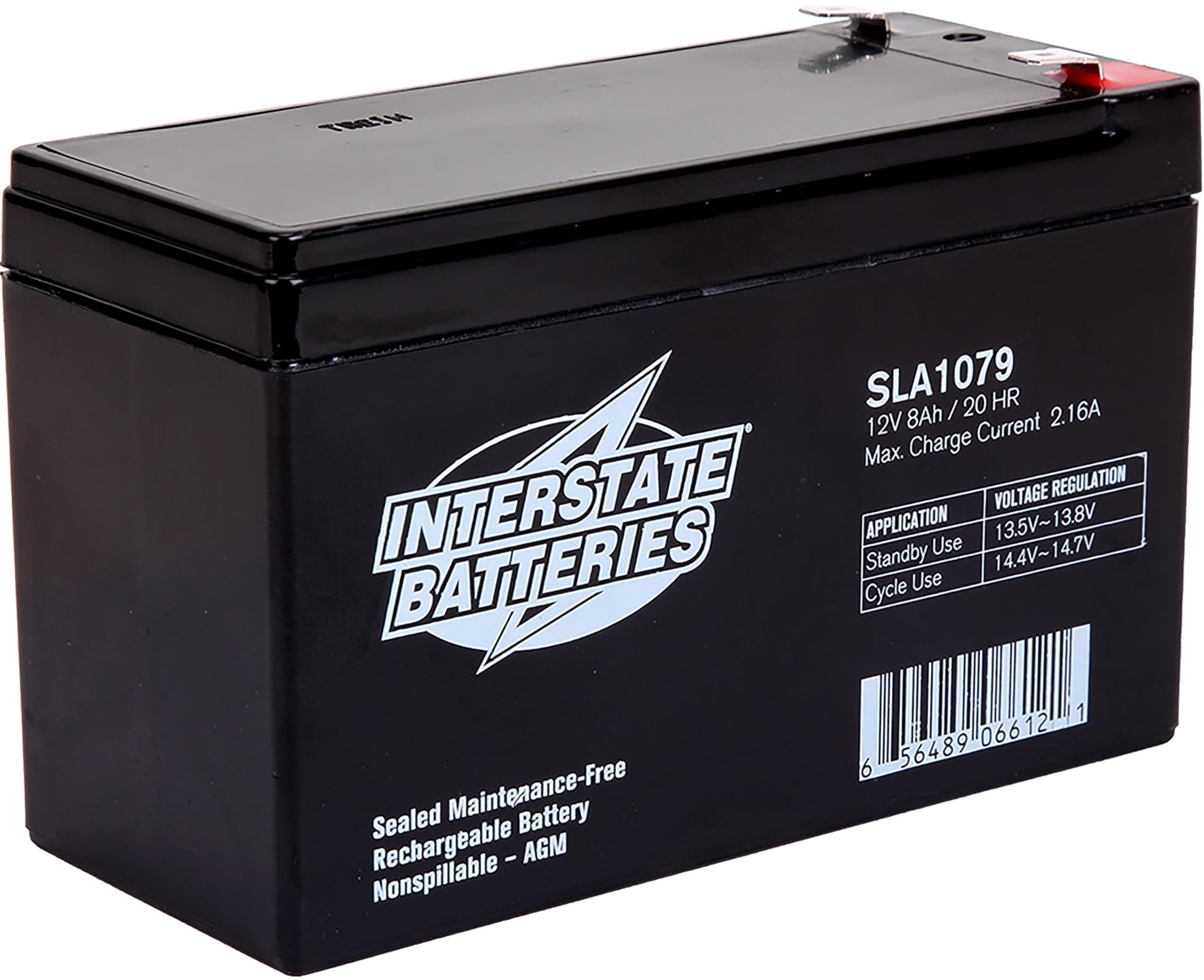 Interstate Batteries 12V 8Ah Battery (SLA1079) Rechargeable SLA, AGM Replacement Battery for UPS Backup Power Systems, APC Smart-UPS Series, Alpha Technology, Medical Devices with F2 Terminals