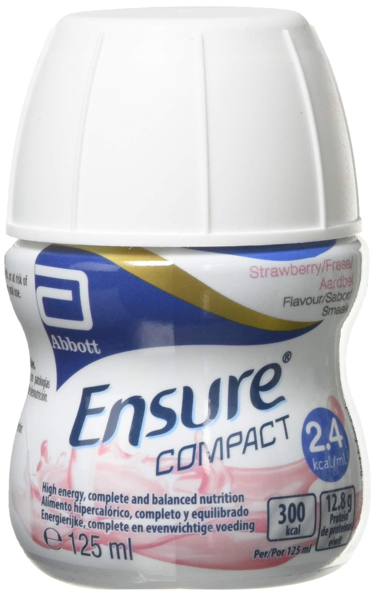 Ensure Compact, Nutritional Supplement Drink, Strawberry Flavour, Contains Protein, Vitamins and Minerals, 125 ml (Pack of 4)