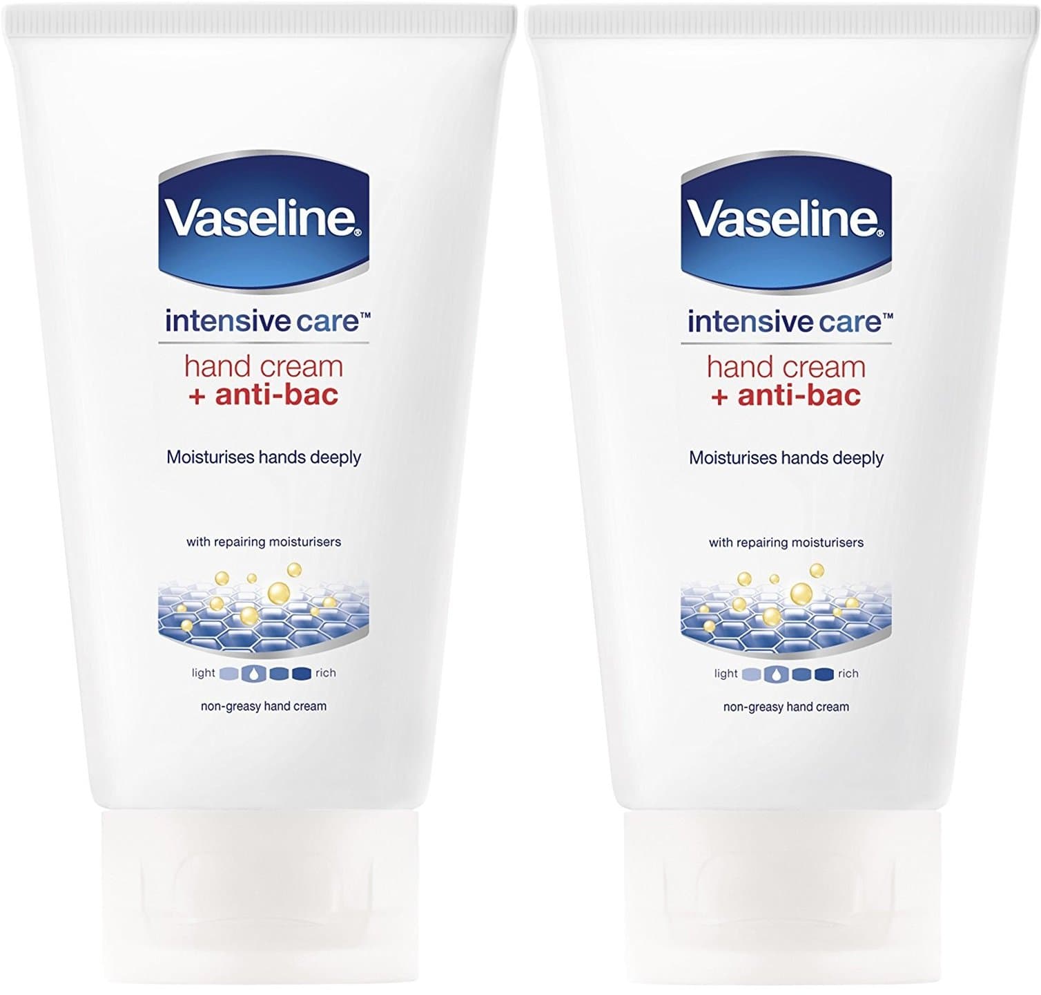 Vaseline Intensive Care Hand Cream + Anti-Bac, Antibacterial Hand Moisturizing Lotion, 2.5 oz. (Pack Of 2)