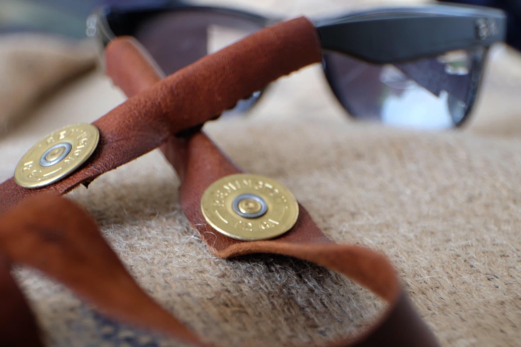 Eyewear retainers Leather monogram handmade croakies chums costa