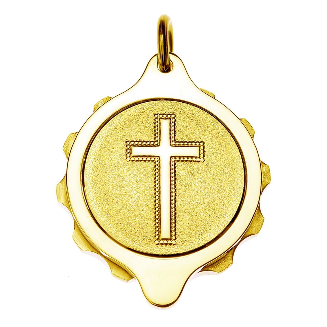 Gold Plated SOS Talisman Pendant - Christian Cross