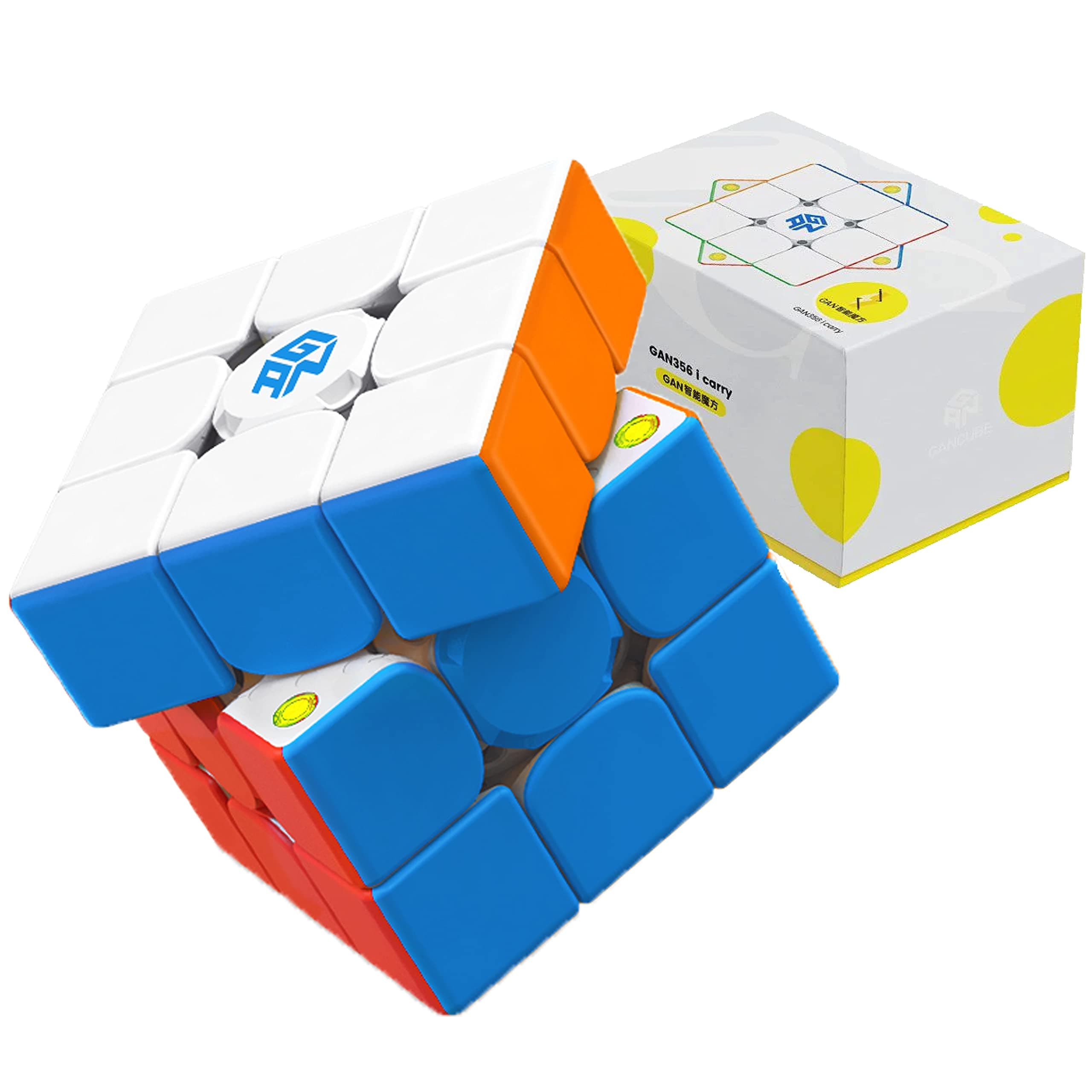 CuberShop GAN 356 i Carry Smart Speed Cube, Gans Ai 3X3 Magnetic Intelligent Bluetooth Stickerless 356i Cube Toys (Use with Robot & CubeStation App) iCarry 56*56*56mm (2.2*2.2*2.2 inches)