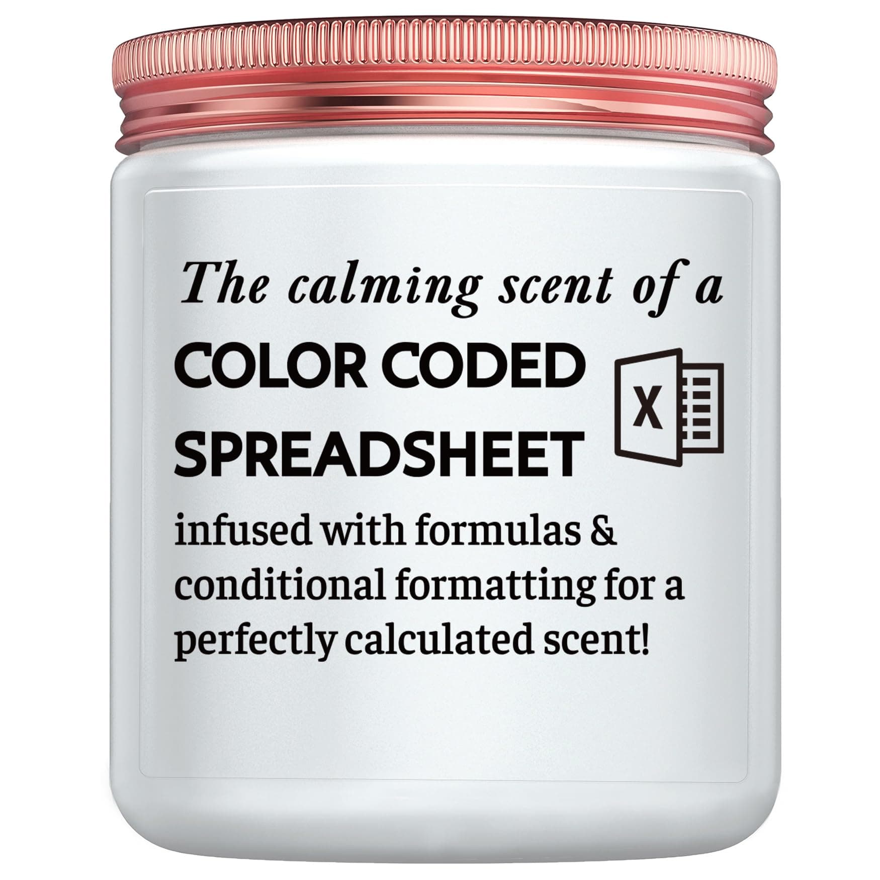 Funny Gift for Coworker Accountant, Data Analyst, Marketing Specialist - Humor Excel Spreadsheet Gift for Colleague, White Elephant Goodbye Present for Boss Friend Lavender Candle