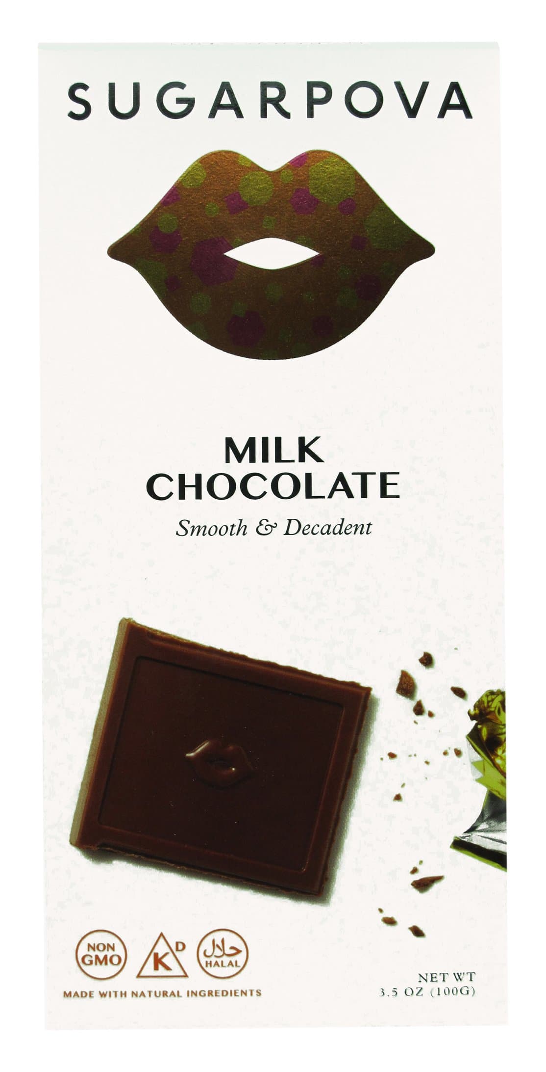 European Chocolate Sugarpova Milk Chocolate Slim Bar, 12 Count