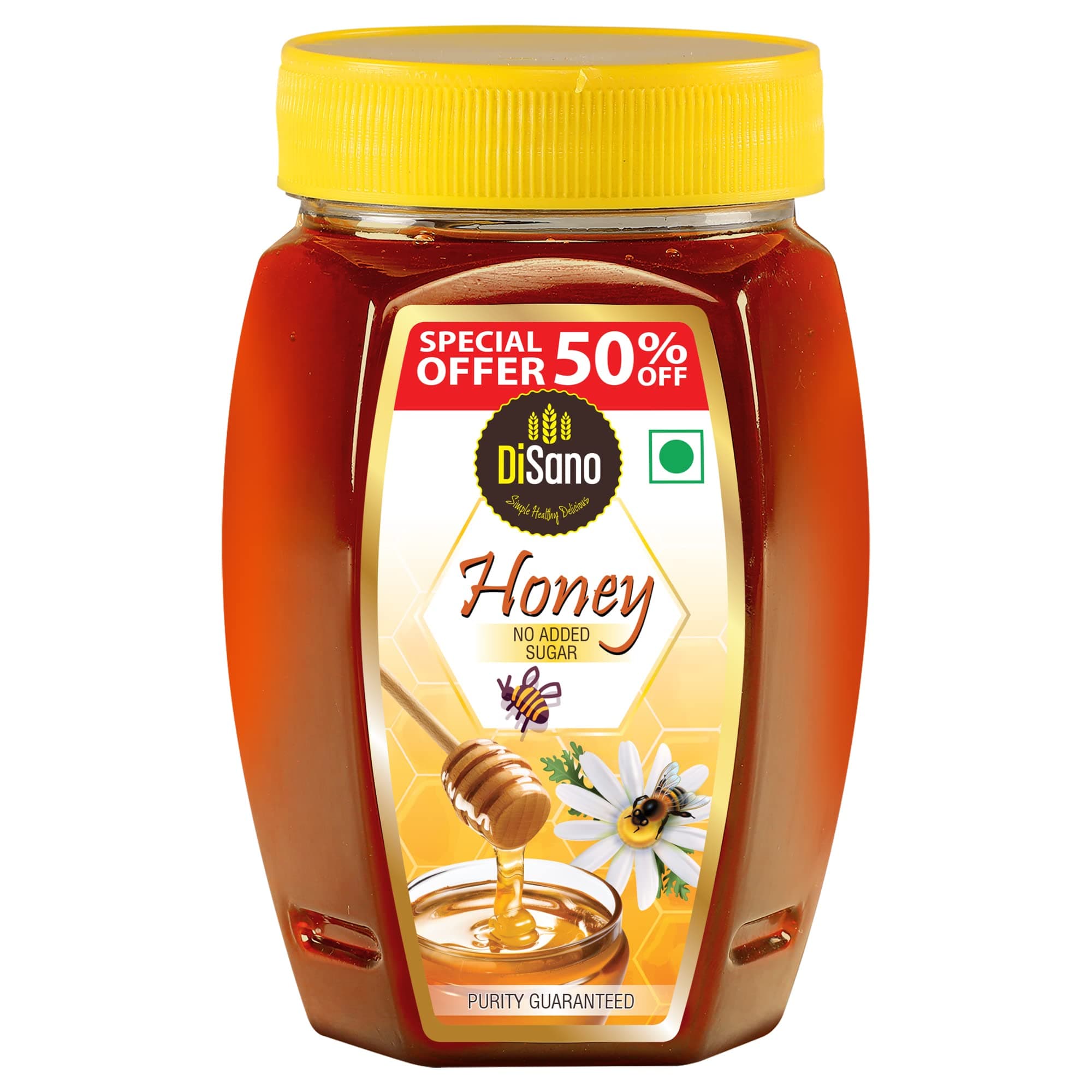 DiSano Honey 500g, Pure with No Sugar Added, Natural Immunity Booster, For Fitness & Health, Rich in Antioxidants & Minerals